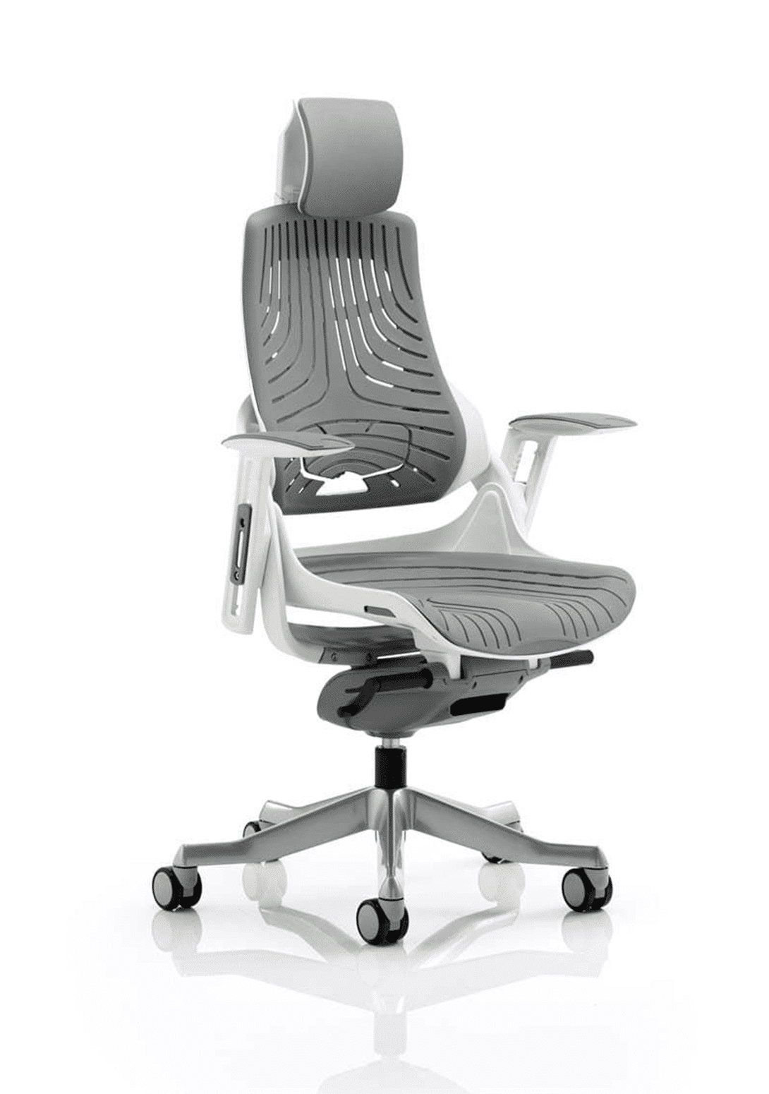 Zure High Back White Shell Executive Office Chair with Arms - Image 9