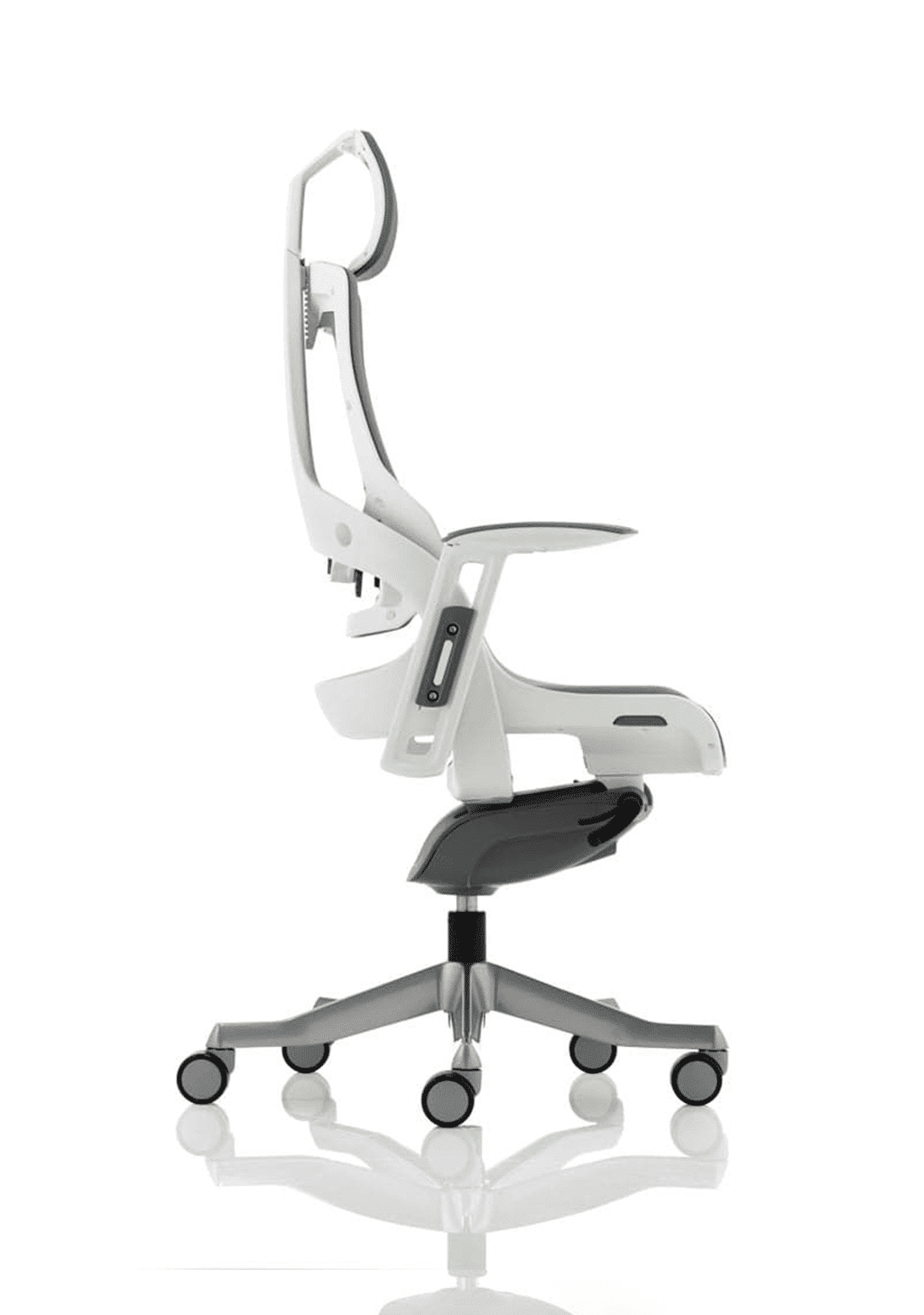 Zure High Back White Shell Executive Office Chair with Arms - Image 12