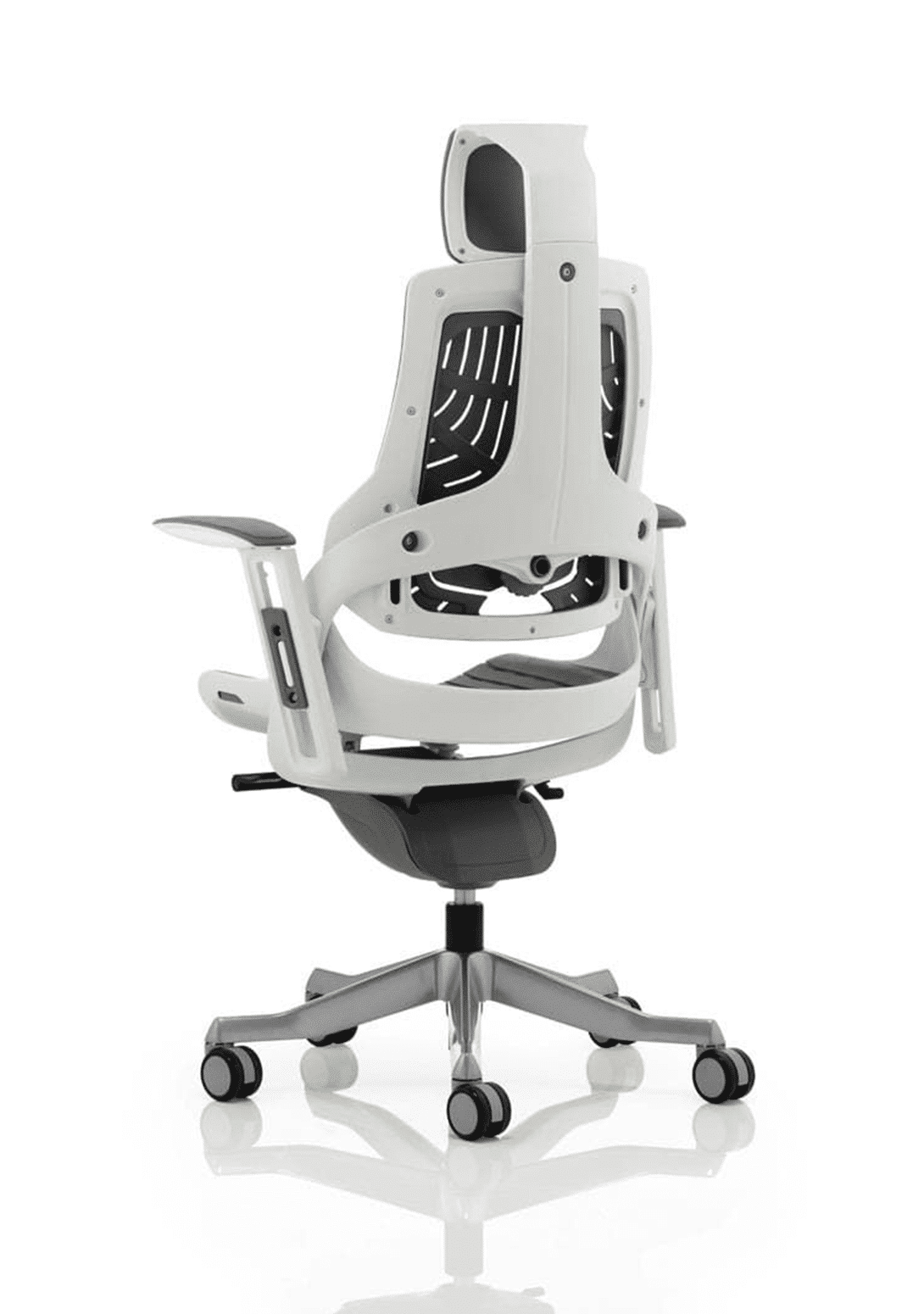 Zure High Back White Shell Executive Office Chair with Arms - Image 11