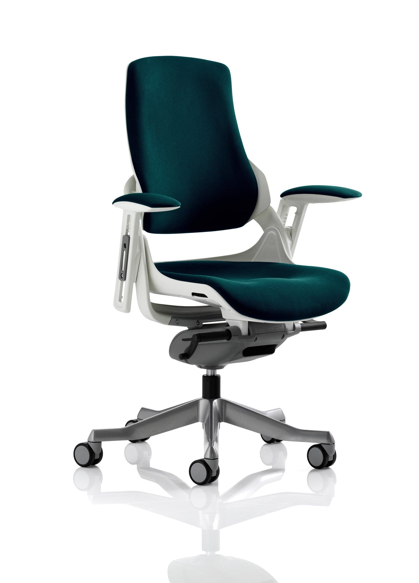 Zure High Back White Shell Executive Office Chair with Arms - Image 45