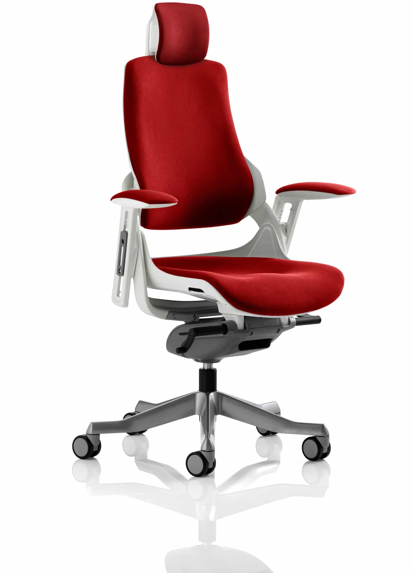 Zure High Back White Shell Executive Office Chair with Arms - Image 38
