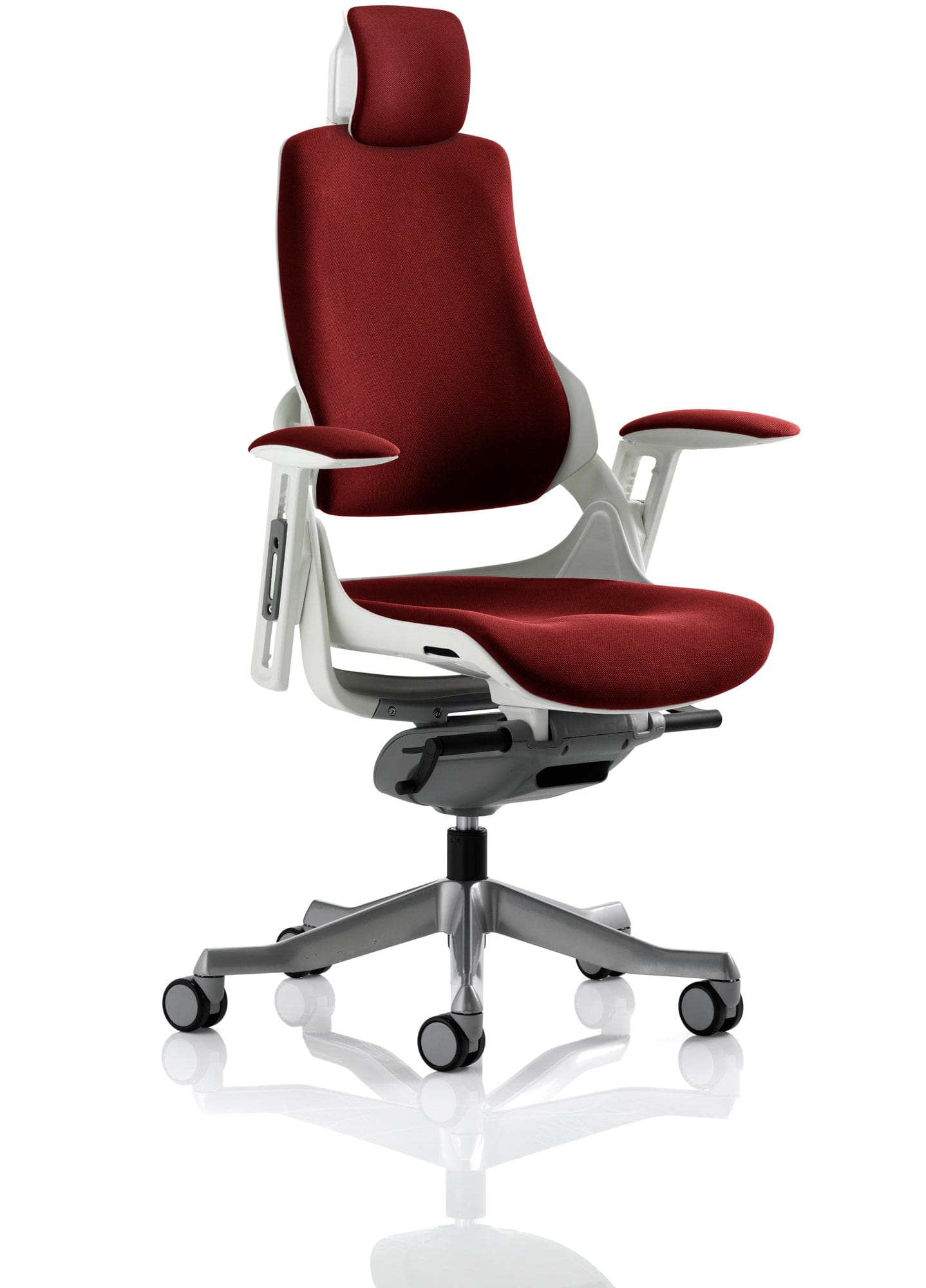 Zure High Back White Shell Executive Office Chair with Arms - Image 56