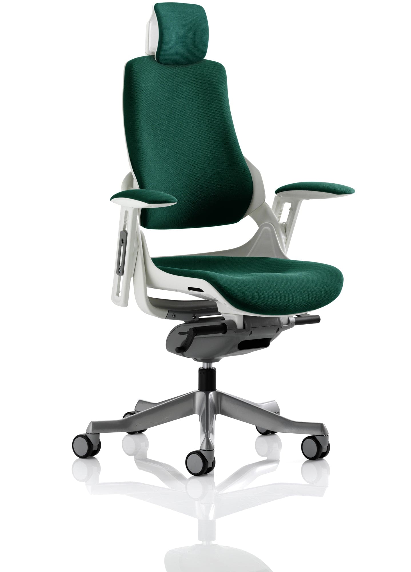 Zure High Back White Shell Executive Office Chair with Arms - Image 59