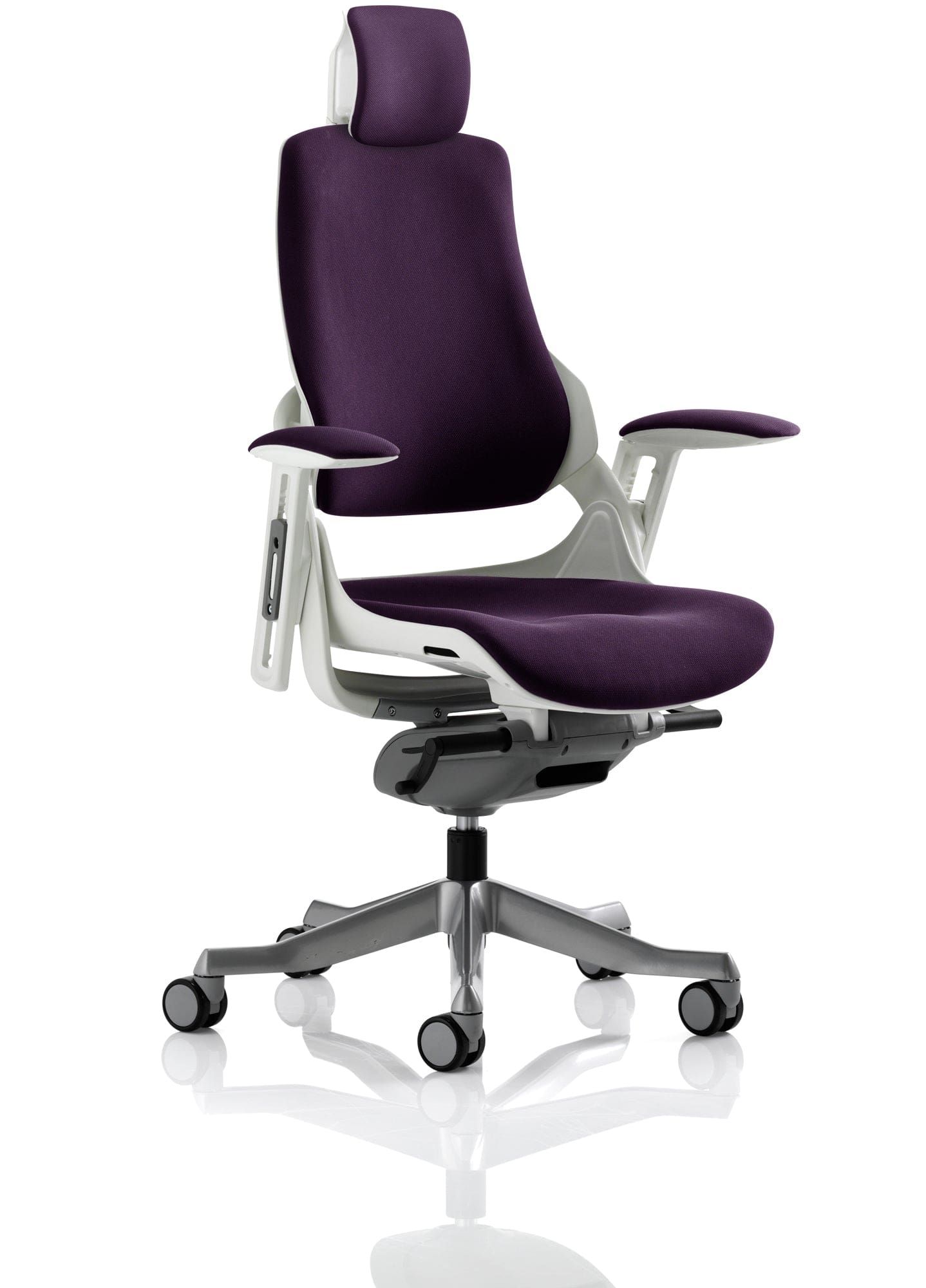 Zure High Back White Shell Executive Office Chair with Arms - Image 60