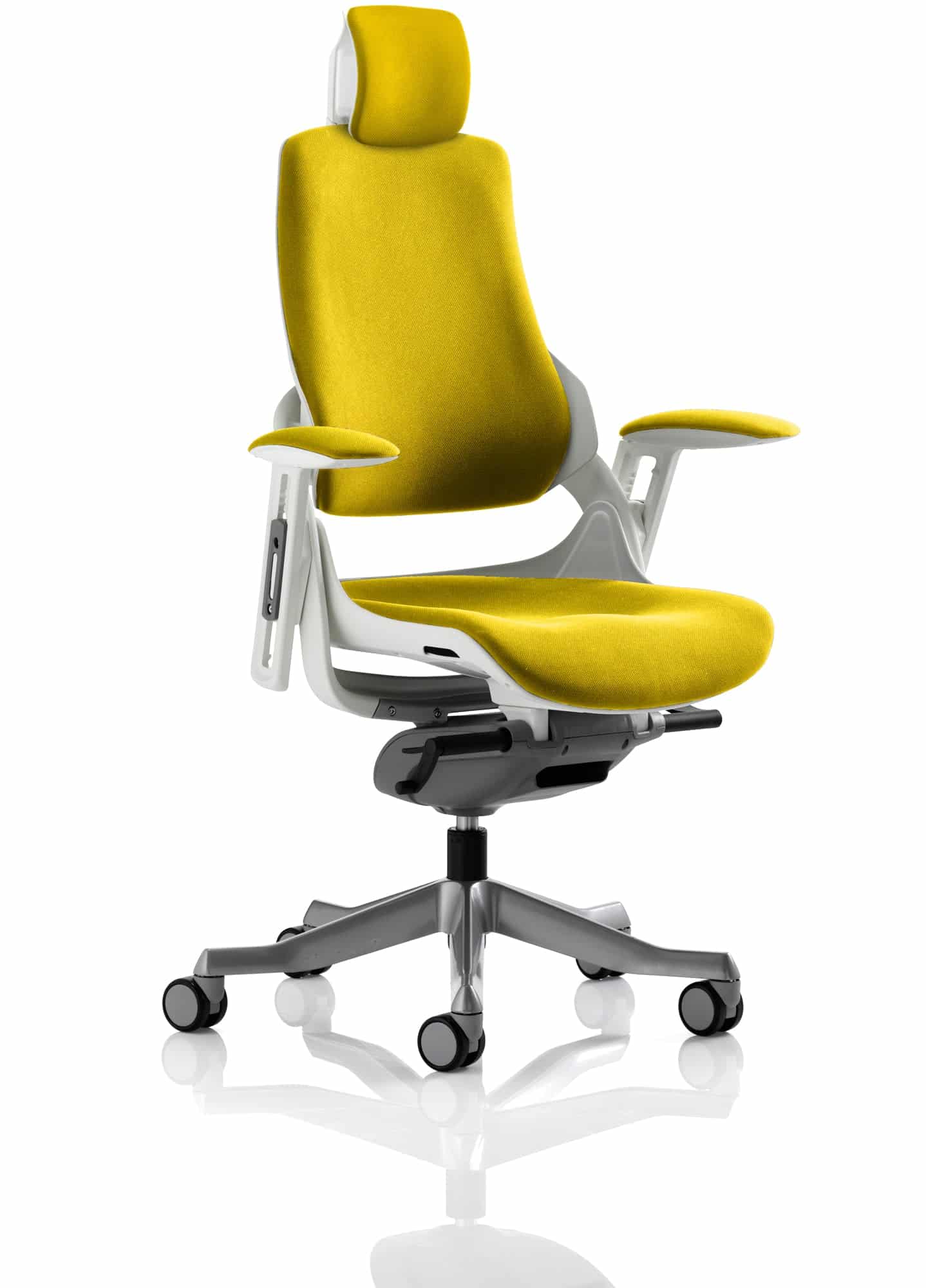 Zure High Back White Shell Executive Office Chair with Arms - Image 62