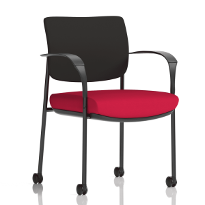 Brunswick Deluxe Medium Back Stacking Visitor Office Chair with Arms with Castors Bespoke