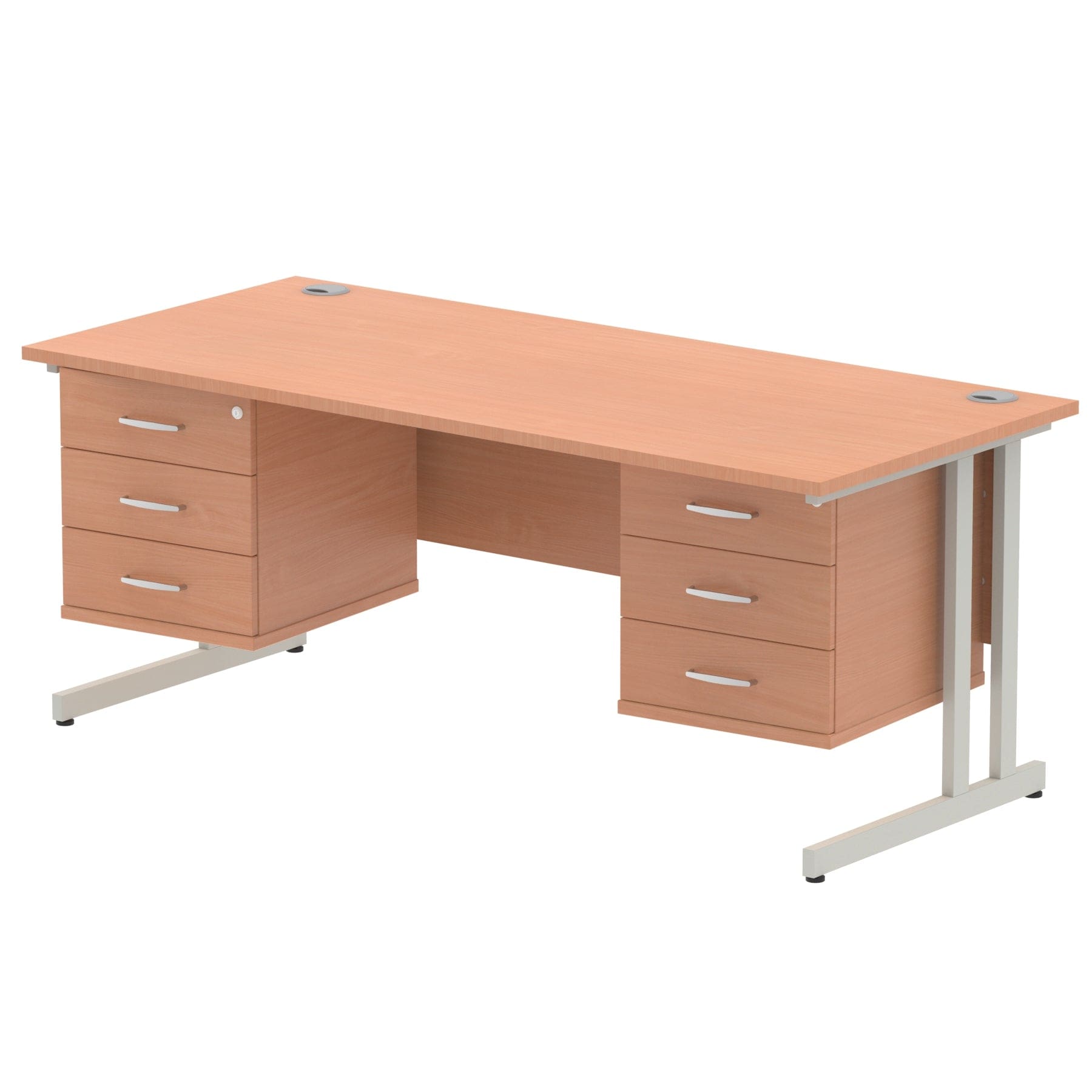 Impulse 1800mm Cantilever Straight Desk With Two Fixed Pedestal - Image 21