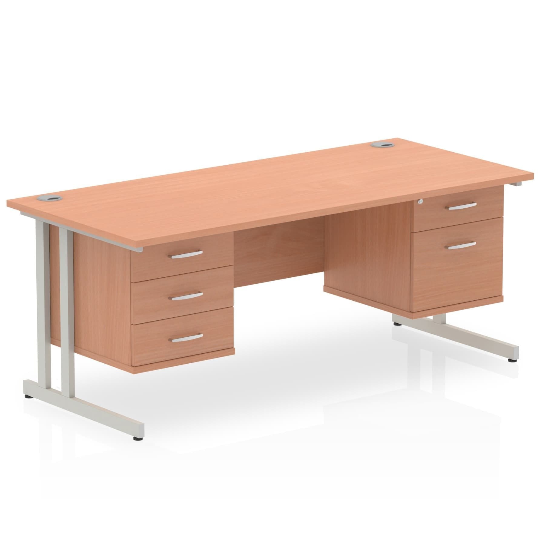 Impulse 1600mm Cantilever Straight Desk With Two Fixed Pedestal - Image 19
