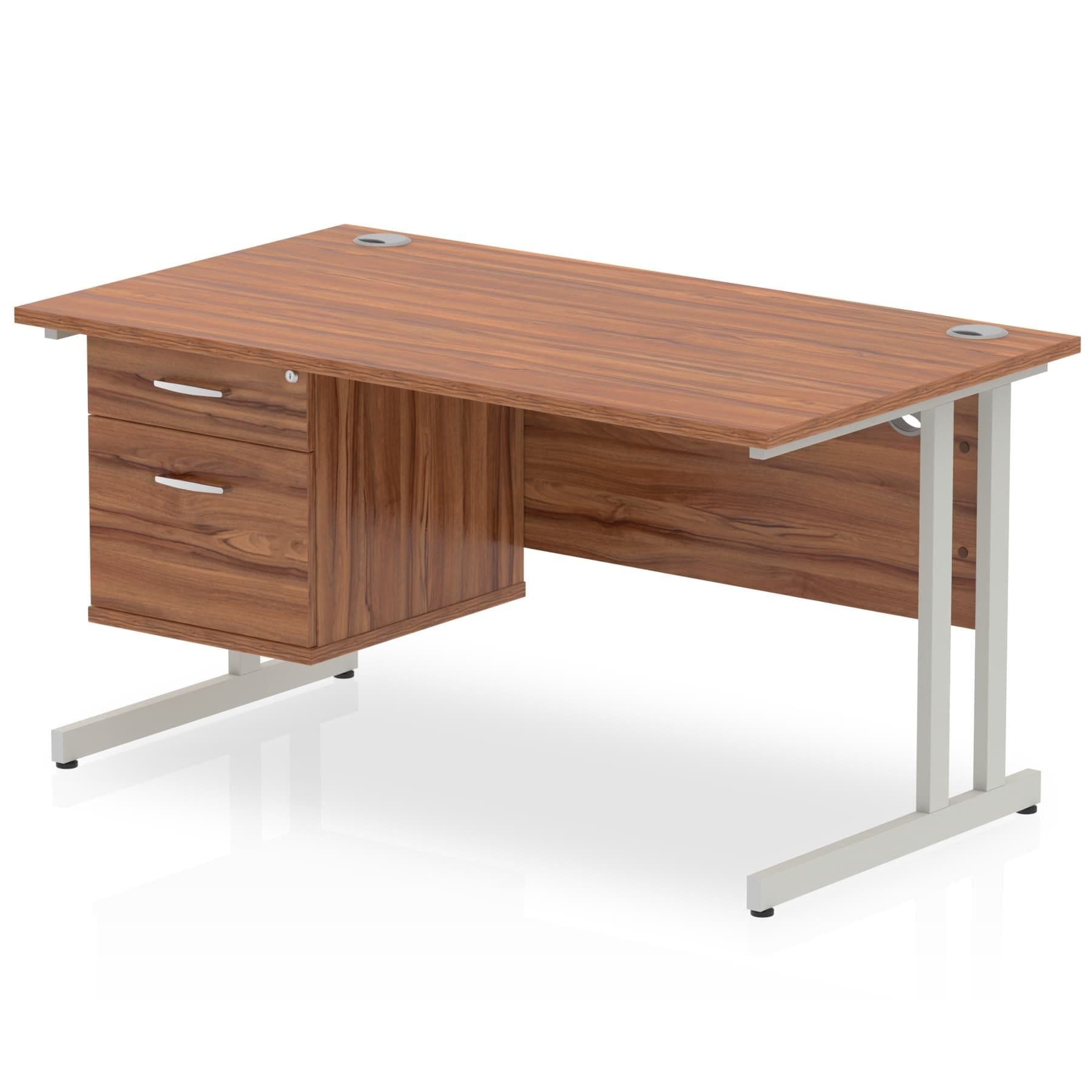 Impulse 1400mm Cantilever Straight Desk With Single Fixed Pedestal - Image 21