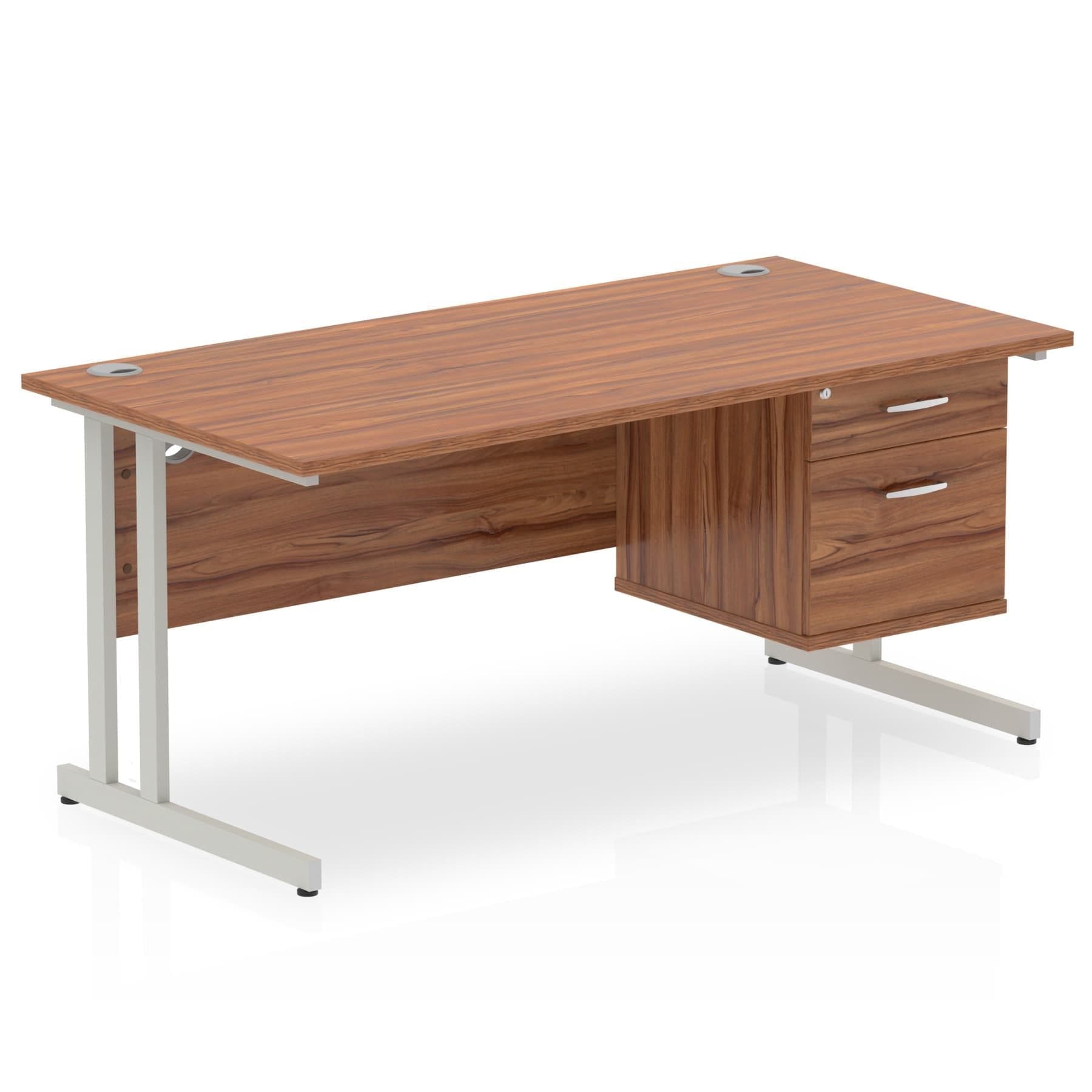 Impulse 1600mm Cantilever Straight Desk With Single Fixed Pedestal - Image 21