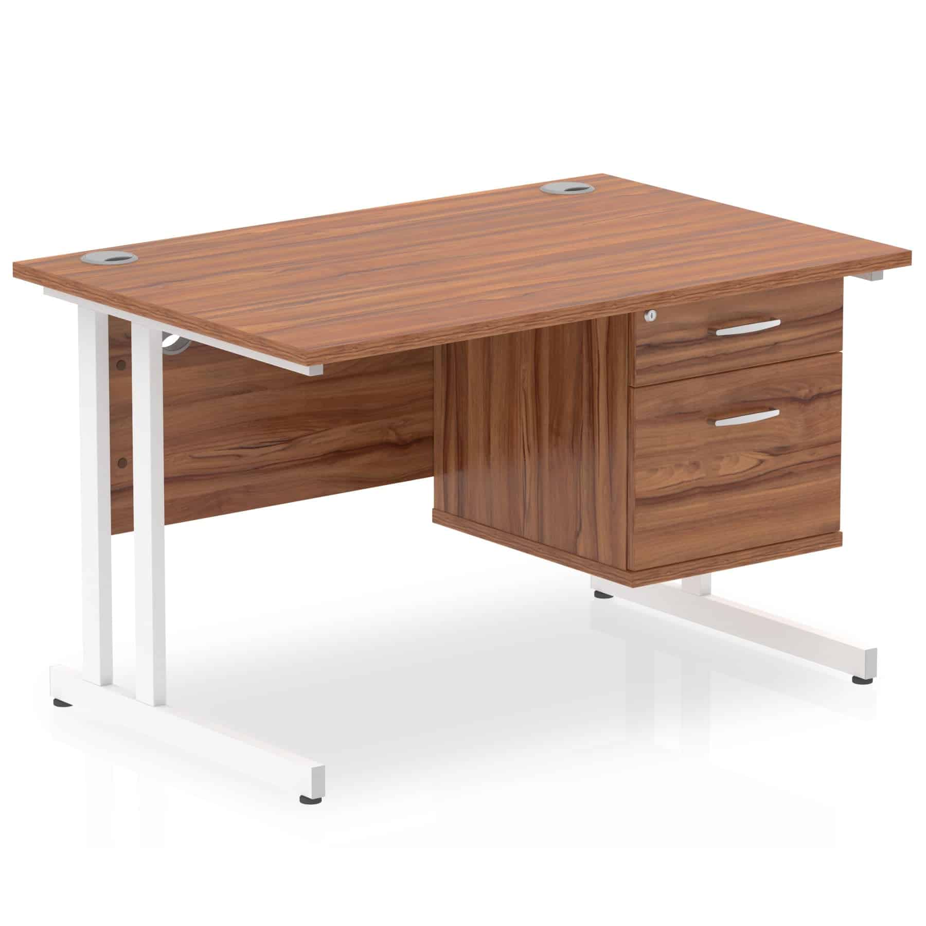 Impulse 1200mm Cantilever Straight Desk With Single Fixed Pedestal - Image 9