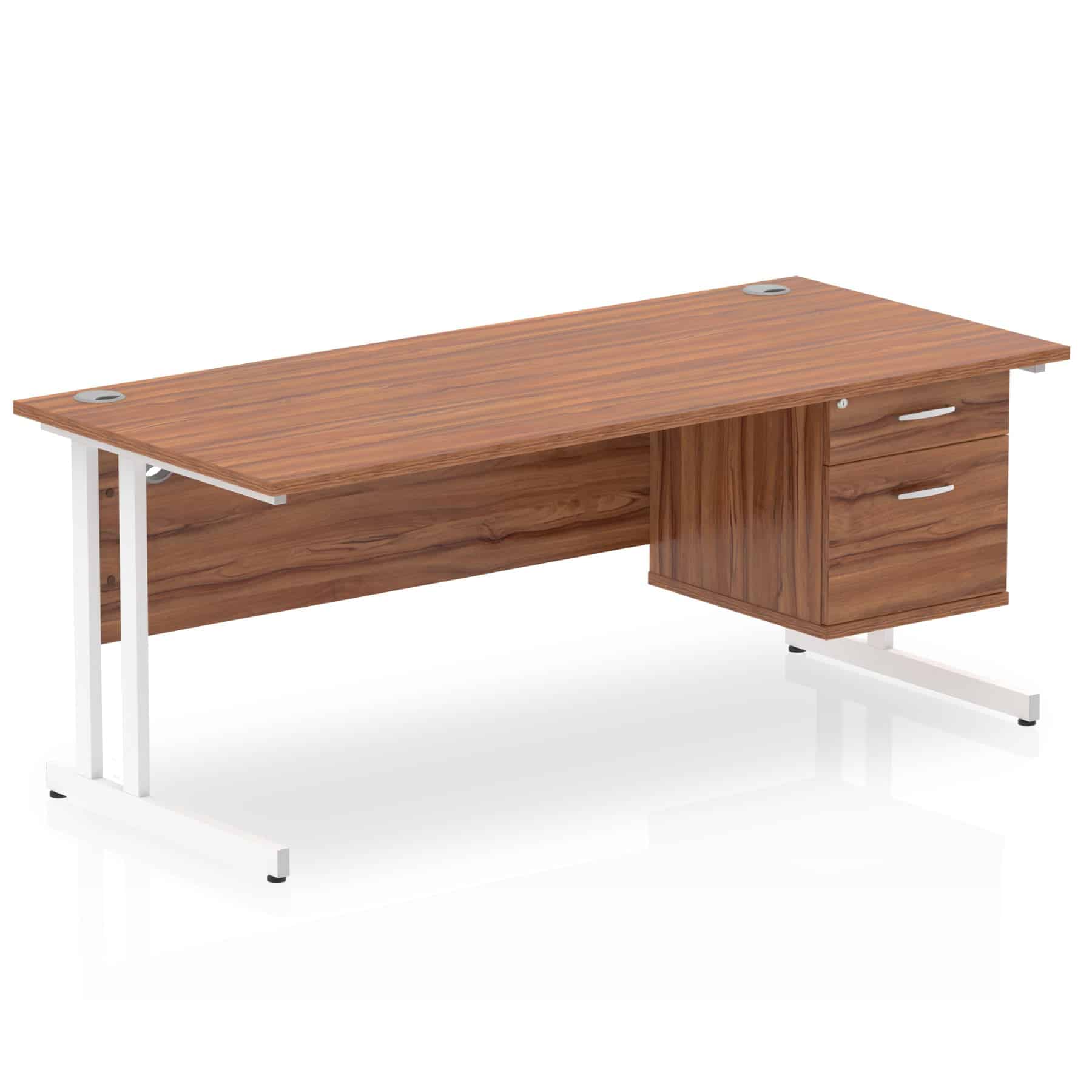 Impulse 1800mm Cantilever Straight Desk With Single Fixed Pedestal - Image 9