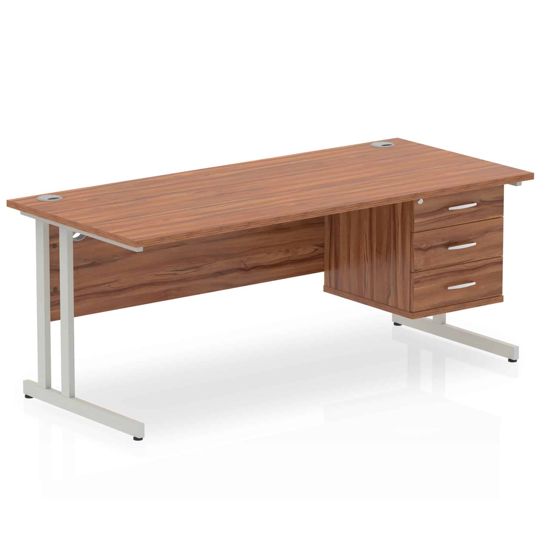 Impulse 1800mm Cantilever Straight Desk With Single Fixed Pedestal - Image 22