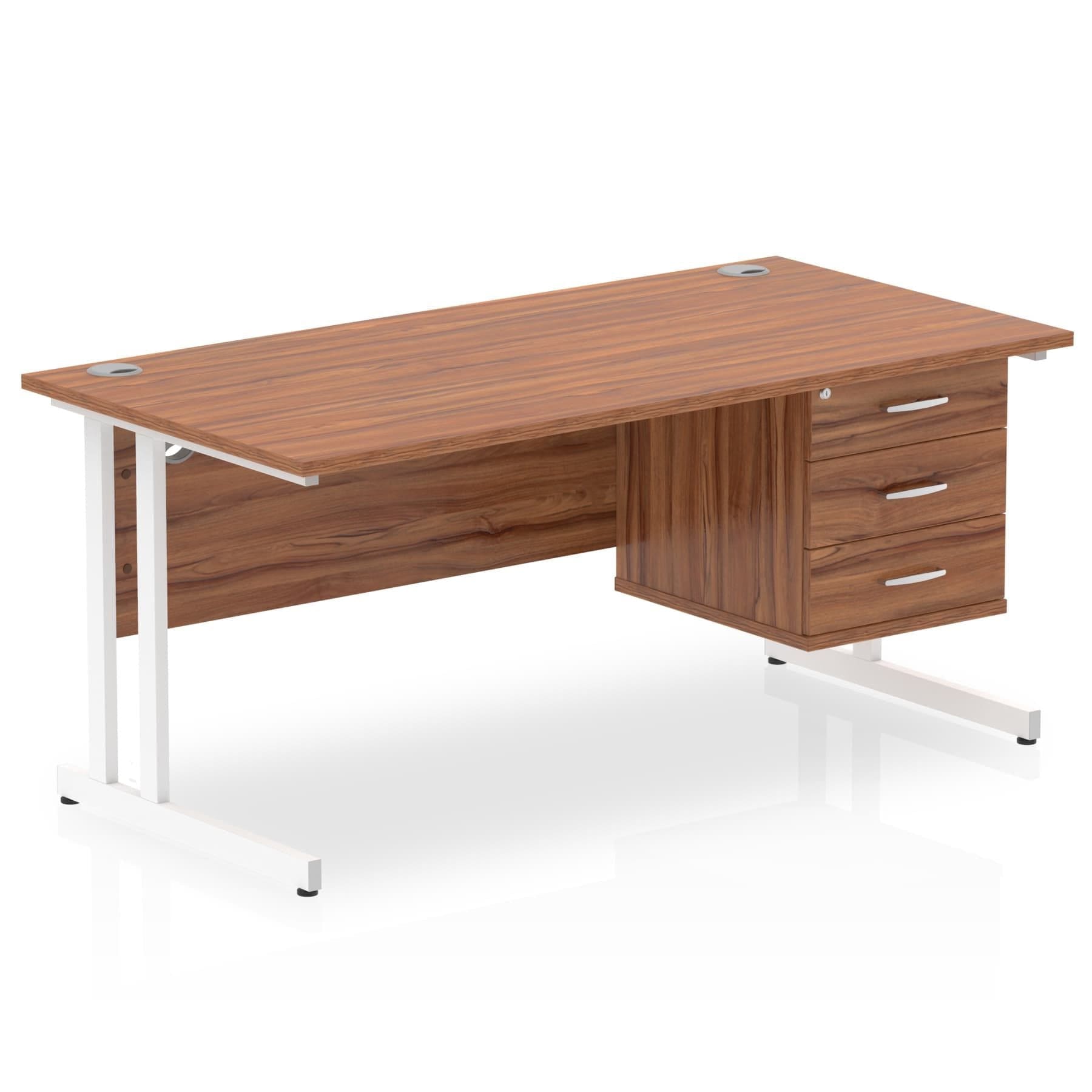 Impulse 1600mm Cantilever Straight Desk With Single Fixed Pedestal - Image 10