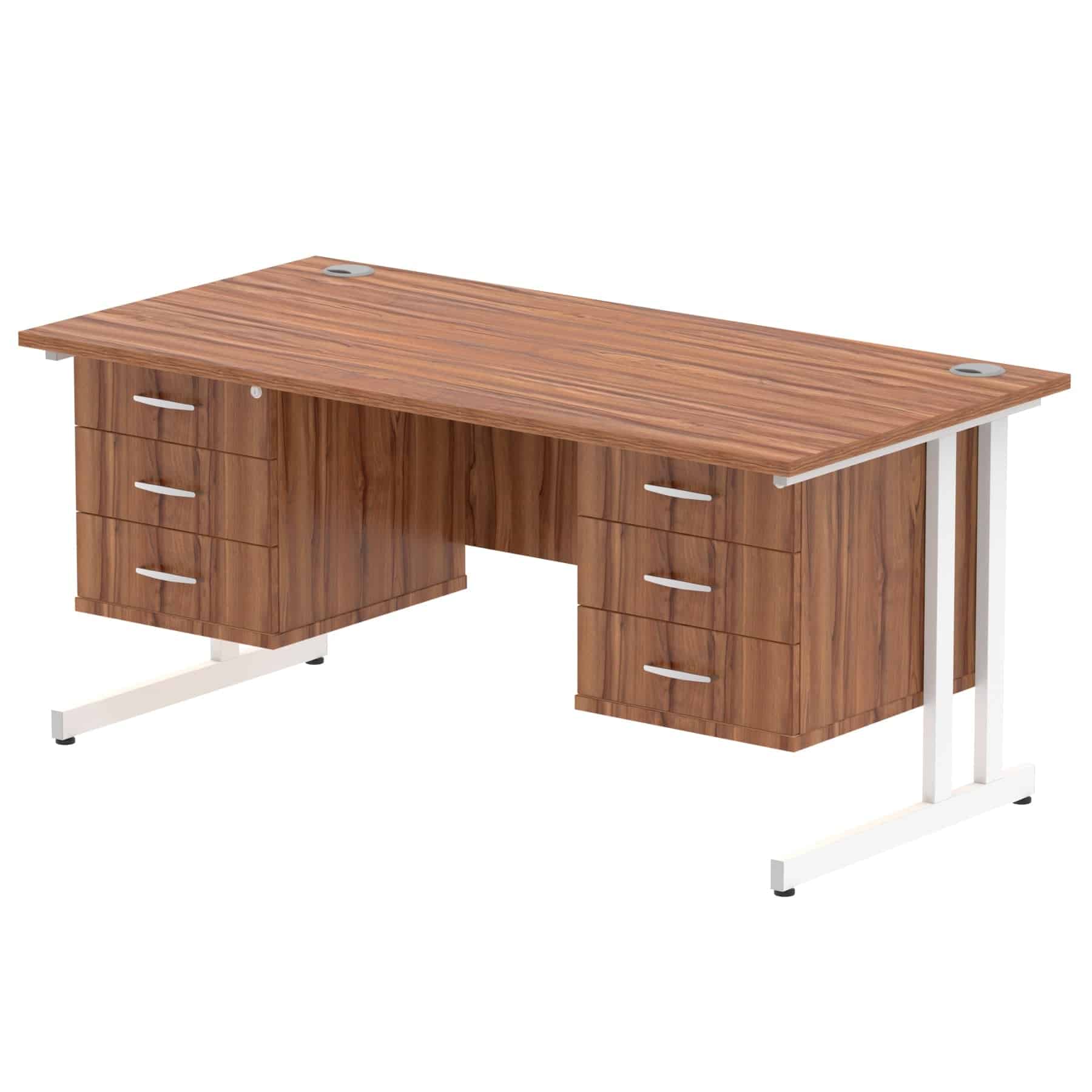 Impulse 1600mm Cantilever Straight Desk With Two Fixed Pedestal - Image 15