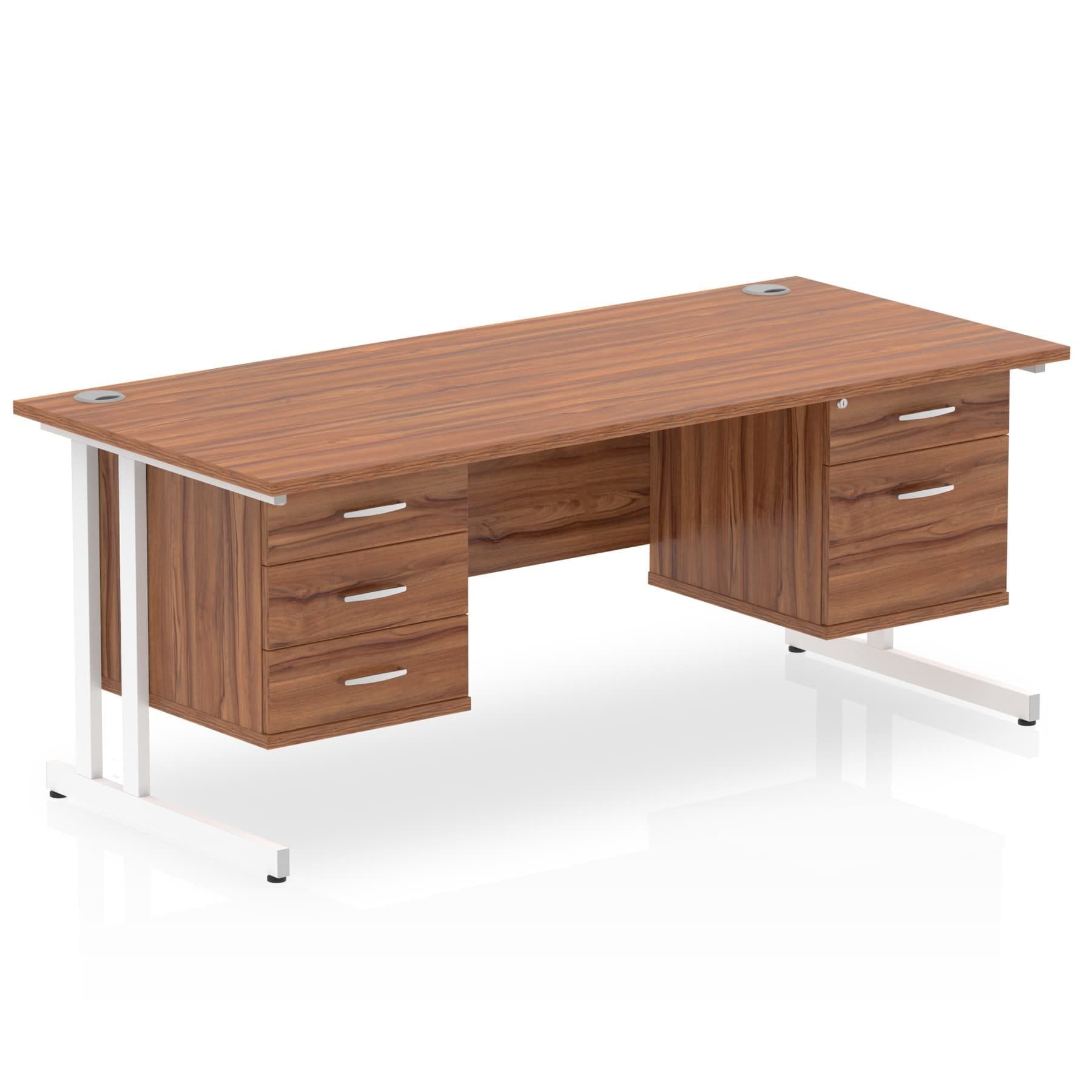 Impulse 1600mm Cantilever Straight Desk With Two Fixed Pedestal - Image 13