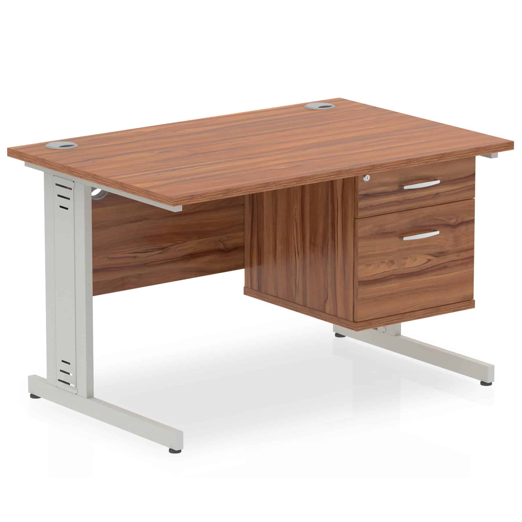 Impulse 1200mm Cable Managed Straight Desk With Single Fixed Pedestal - Image 17