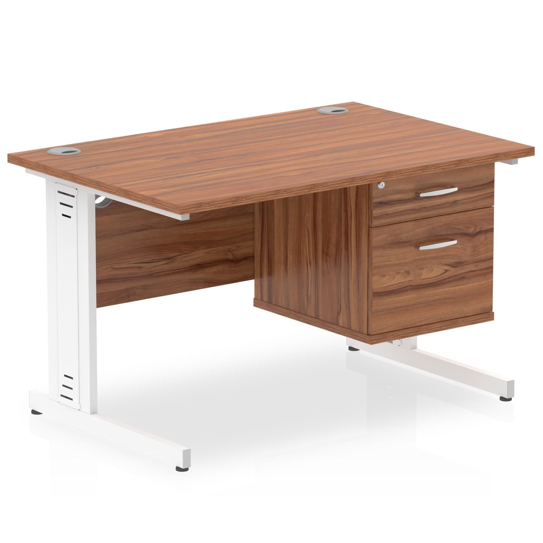 Impulse 1200mm Cable Managed Straight Desk With Single Fixed Pedestal - Image 19