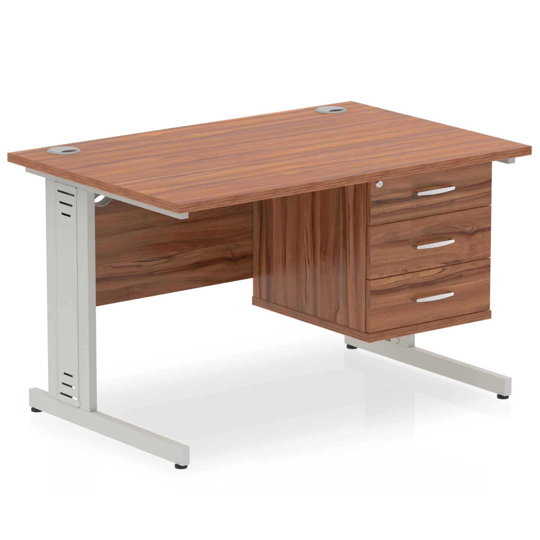 Impulse 1200mm Cable Managed Straight Desk With Single Fixed Pedestal - Image 18