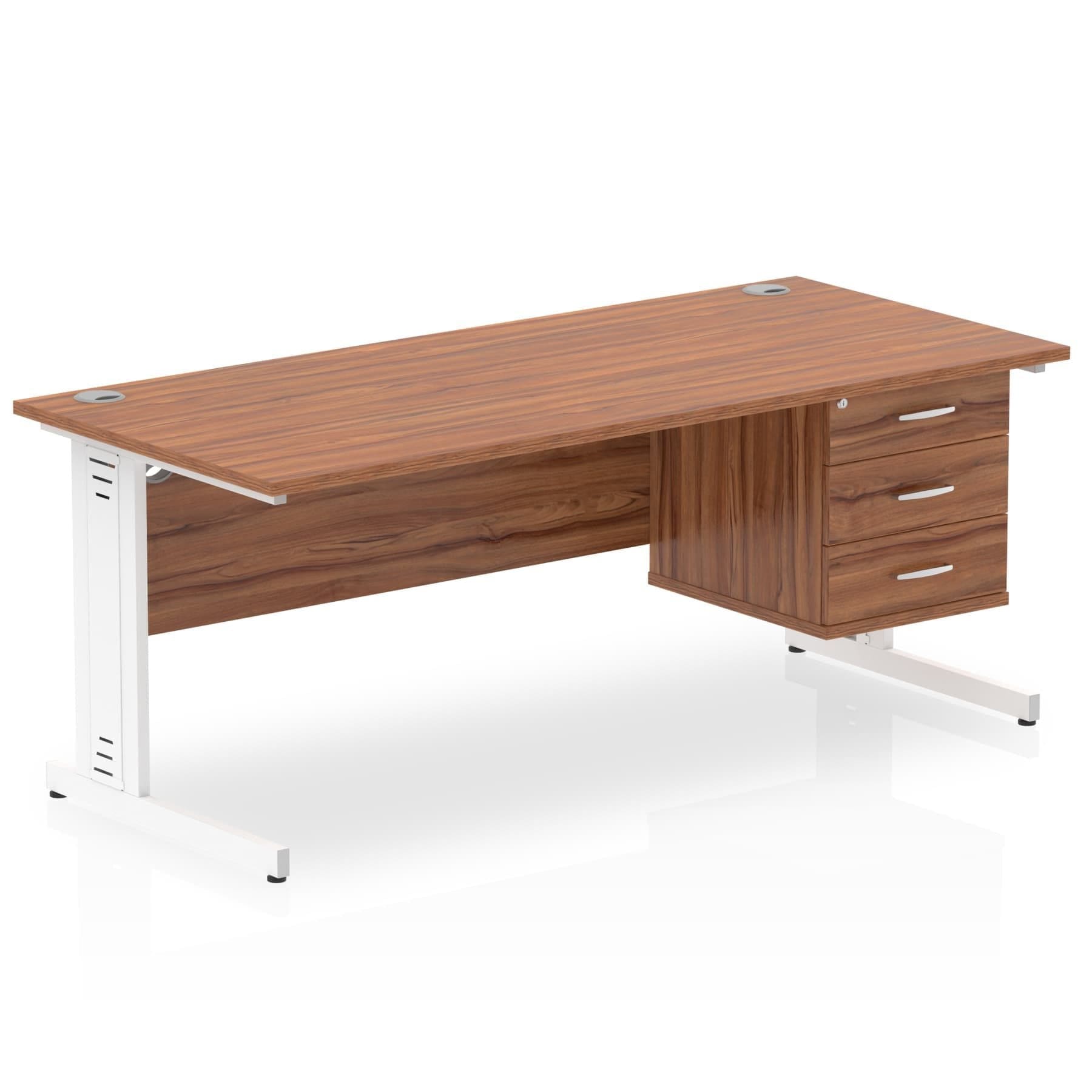 Impulse 1800mm Cable Managed Straight Desk With Single Fixed Pedestal - Image 20