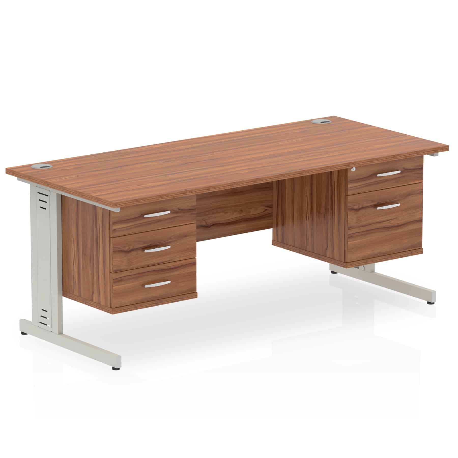 Impulse 1800mm Cable Managed Straight Desk With Two Fixed Pedestal - Image 25
