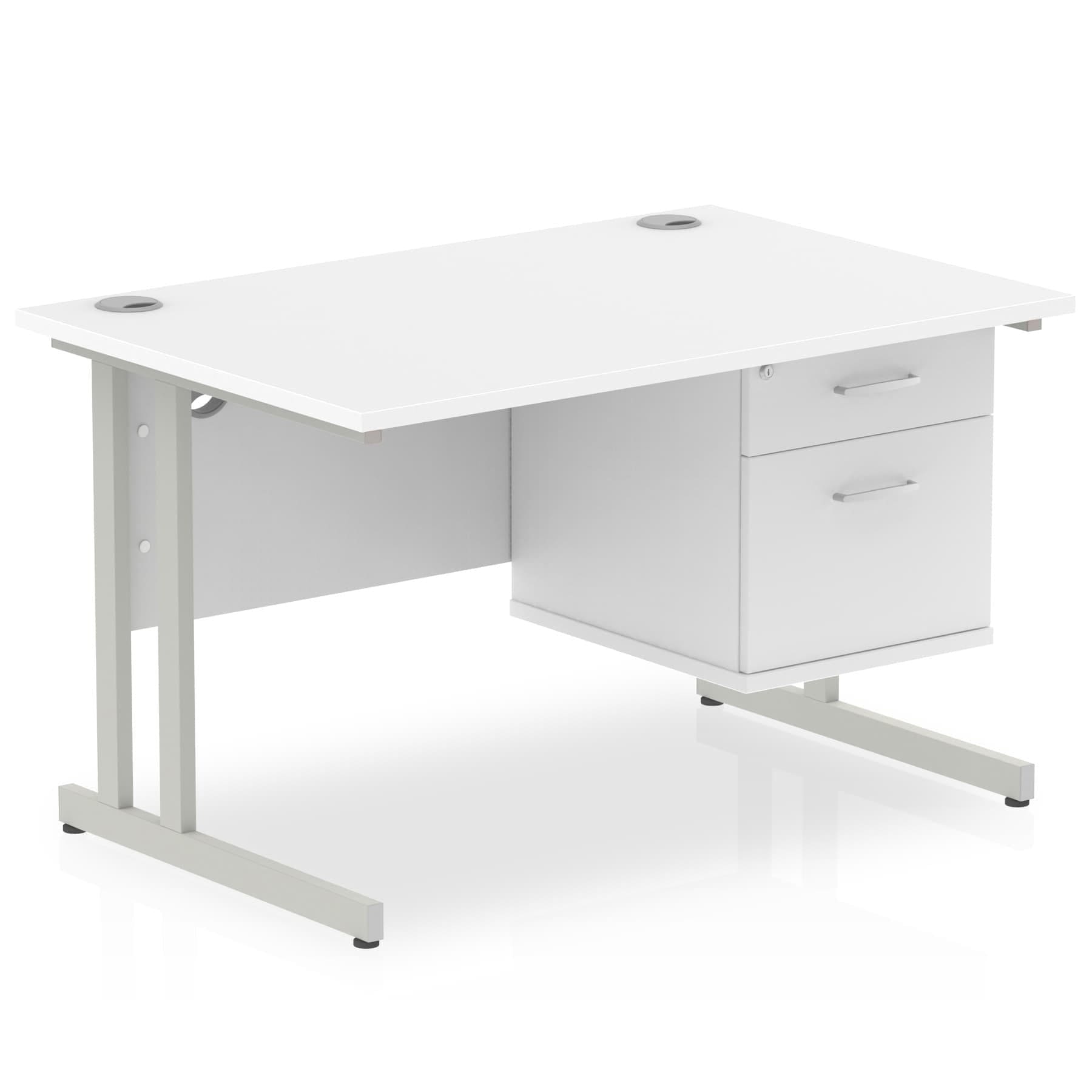 Impulse 1200mm Cantilever Straight Desk With Single Fixed Pedestal - Image 23