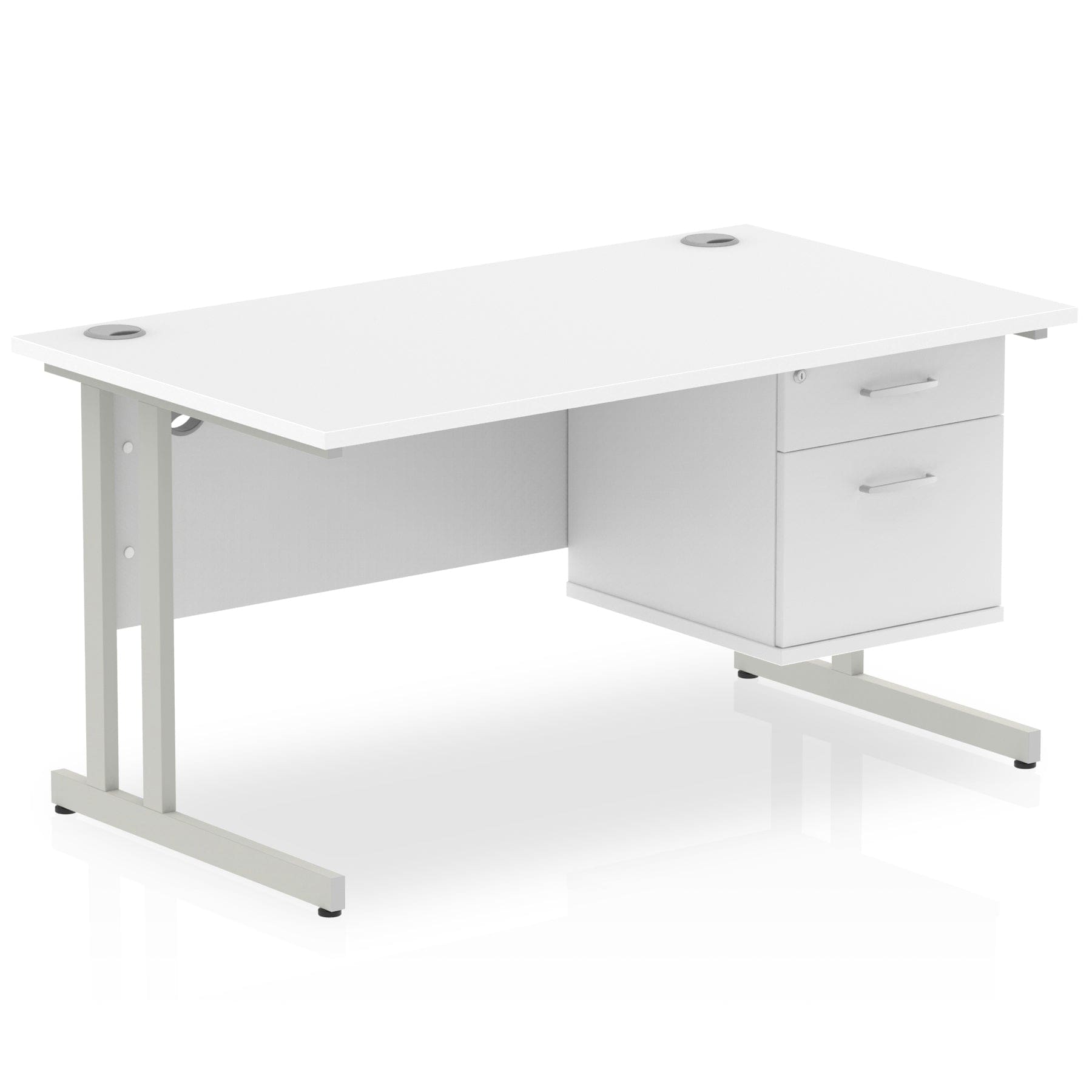 Impulse 1400mm Cantilever Straight Desk With Single Fixed Pedestal - Image 23