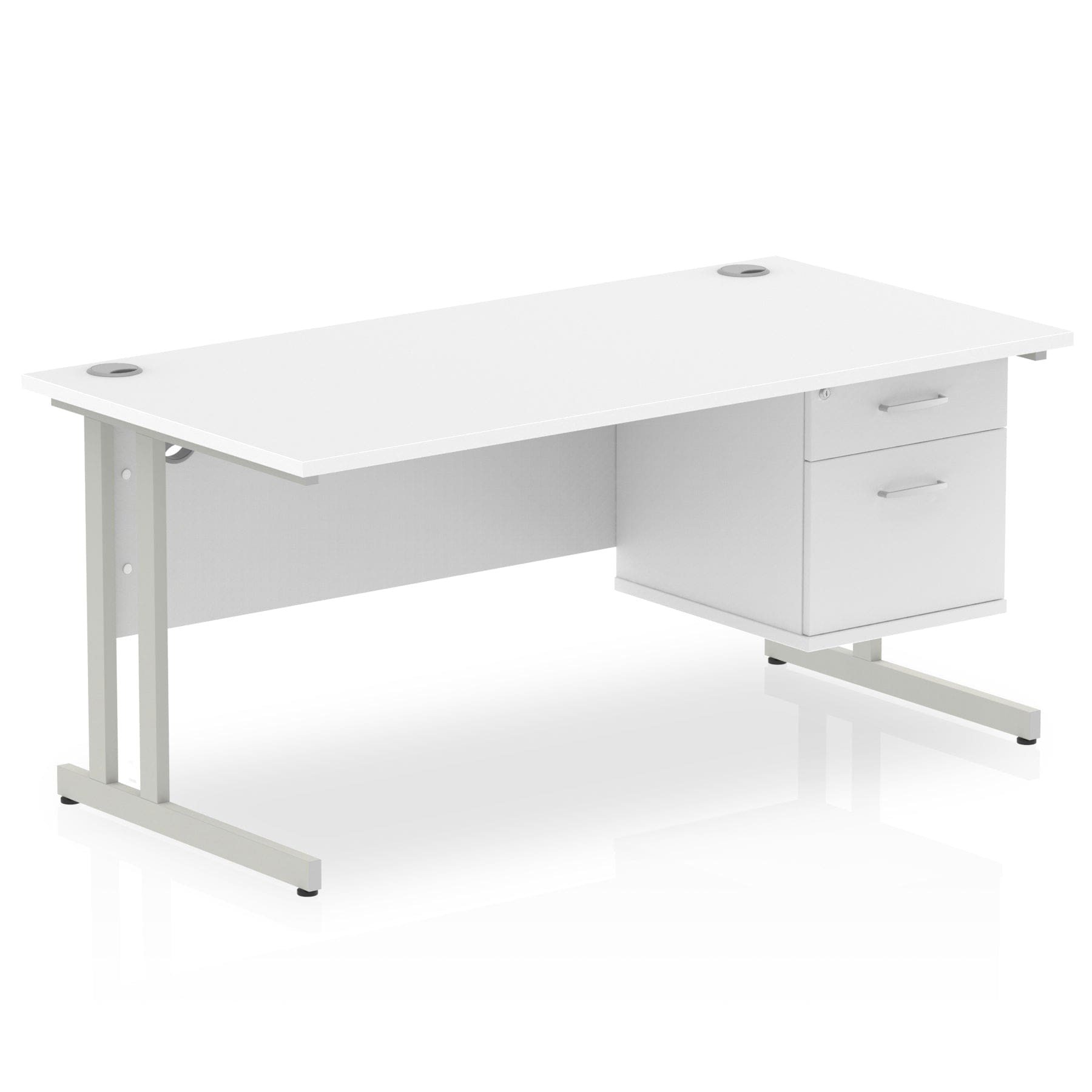 Impulse 1600mm Cantilever Straight Desk With Single Fixed Pedestal - Image 23