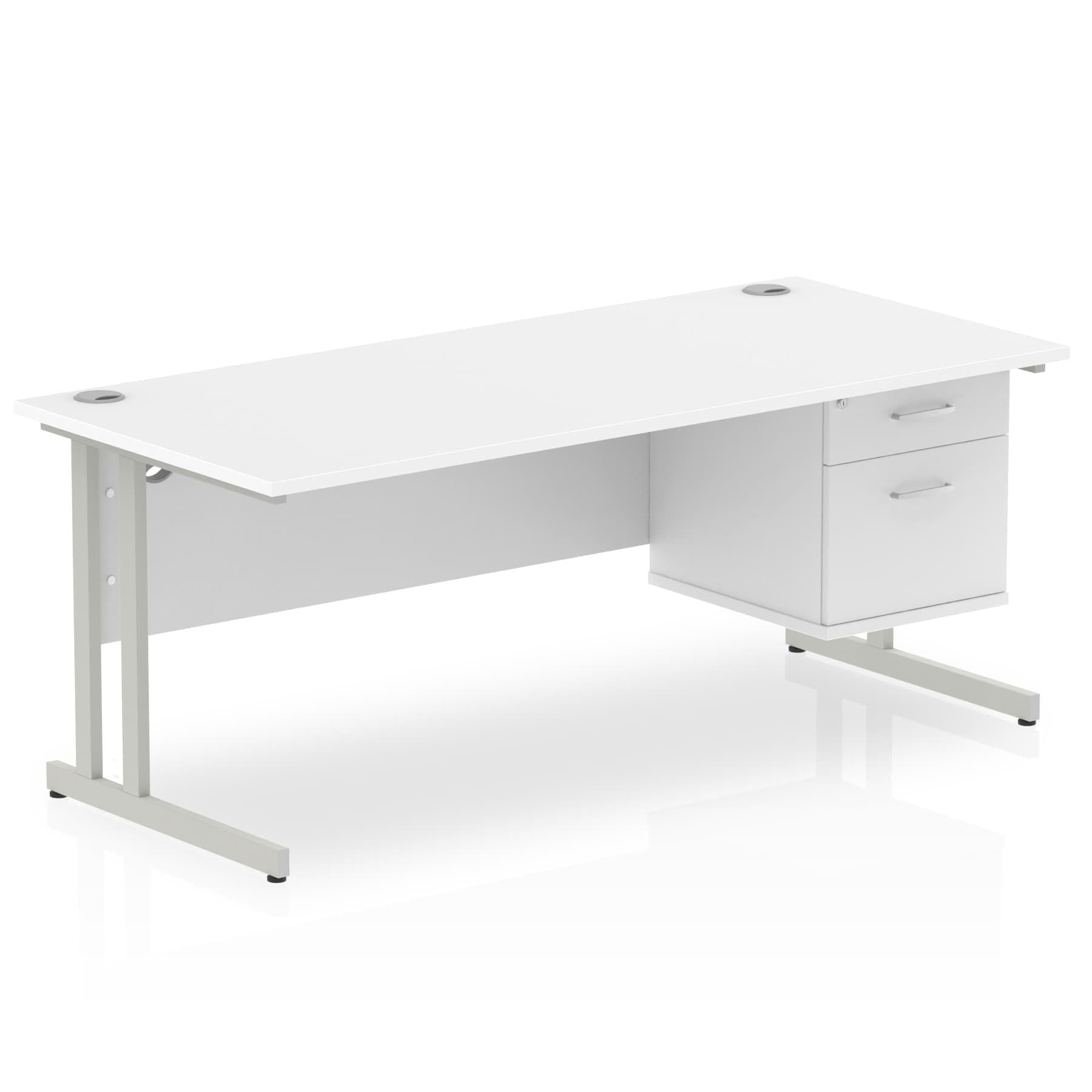Impulse 1800mm Cantilever Straight Desk With Single Fixed Pedestal - Image 23