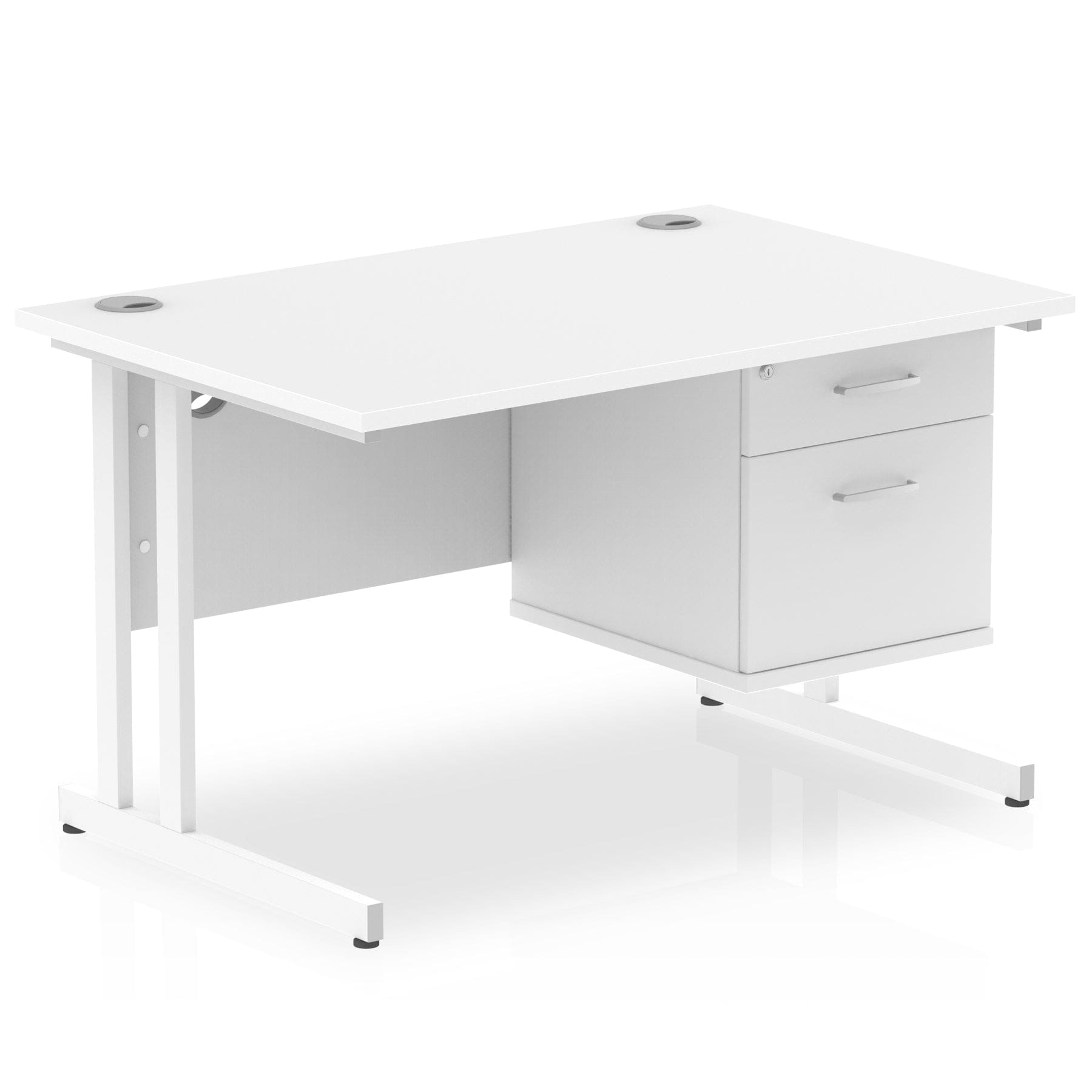 Impulse 1200mm Cantilever Straight Desk With Single Fixed Pedestal - Image 11