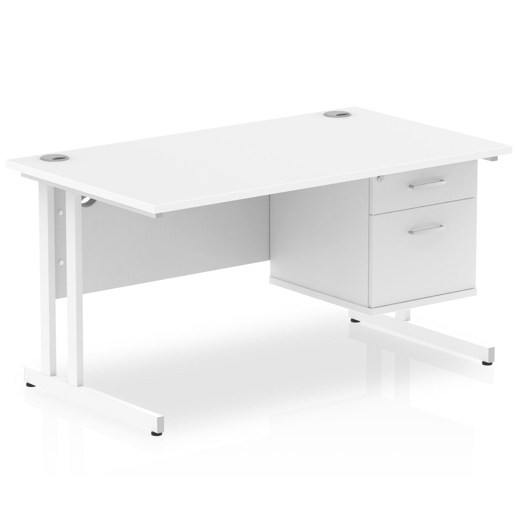 Impulse 1400mm Cantilever Straight Desk With Single Fixed Pedestal - Image 11