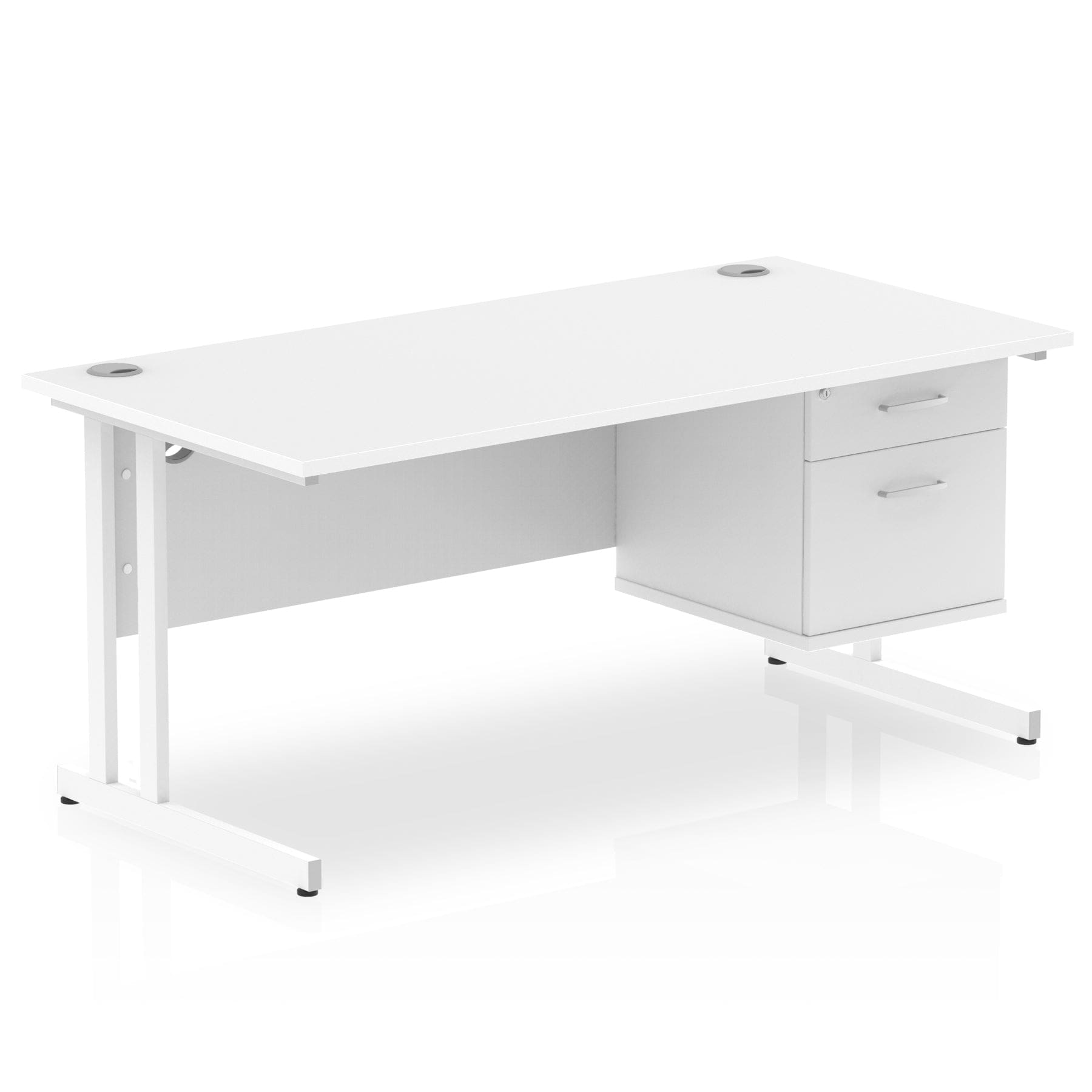 Impulse 1600mm Cantilever Straight Desk With Single Fixed Pedestal - Image 11