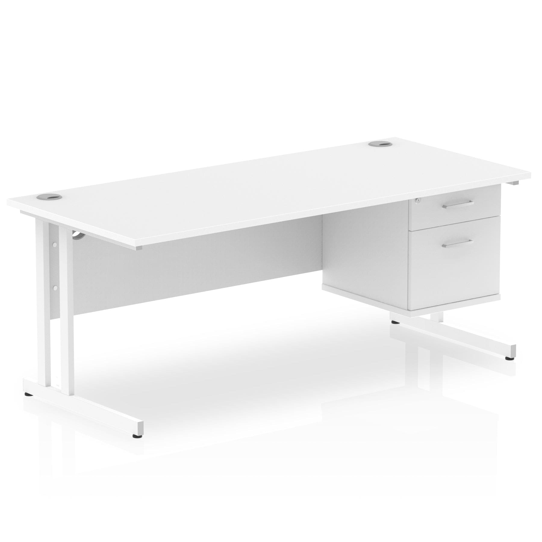 Impulse 1800mm Cantilever Straight Desk With Single Fixed Pedestal - Image 11
