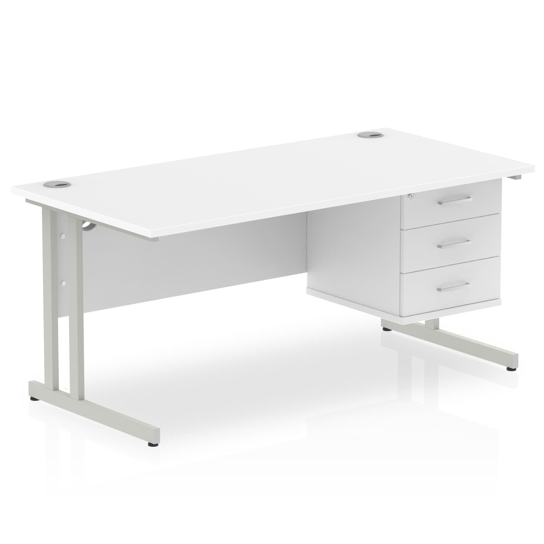 Impulse 1600mm Cantilever Straight Desk With Single Fixed Pedestal - Image 24