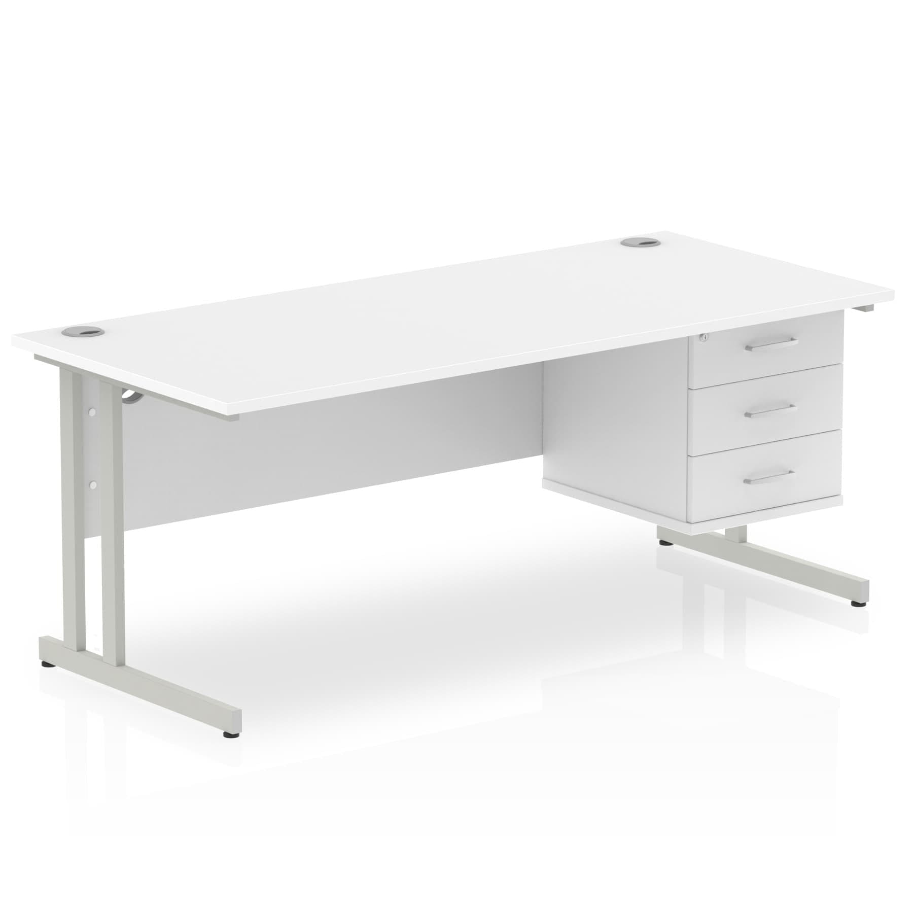 Impulse 1800mm Cantilever Straight Desk With Single Fixed Pedestal - Image 24