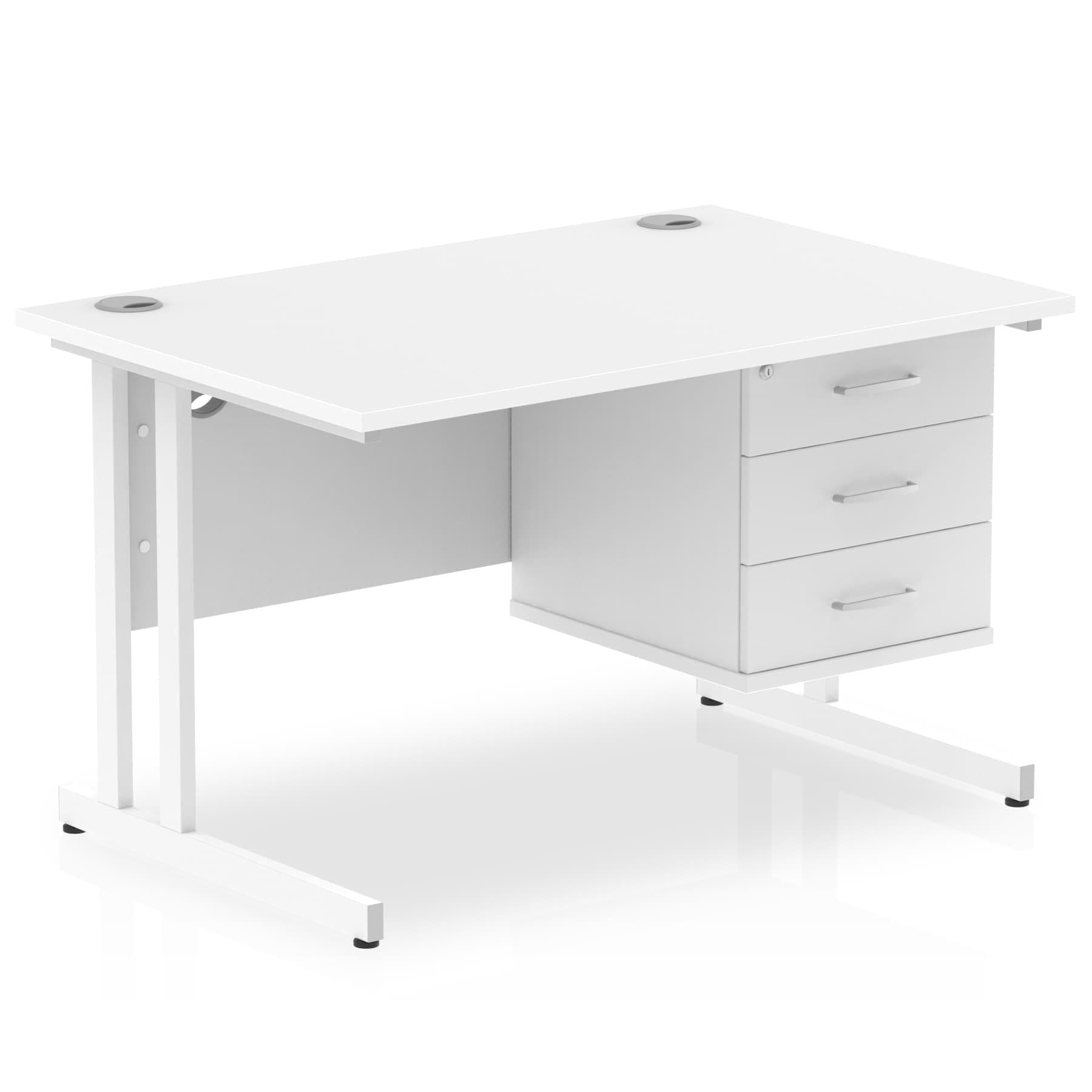 Impulse 1200mm Cantilever Straight Desk With Single Fixed Pedestal - Image 12