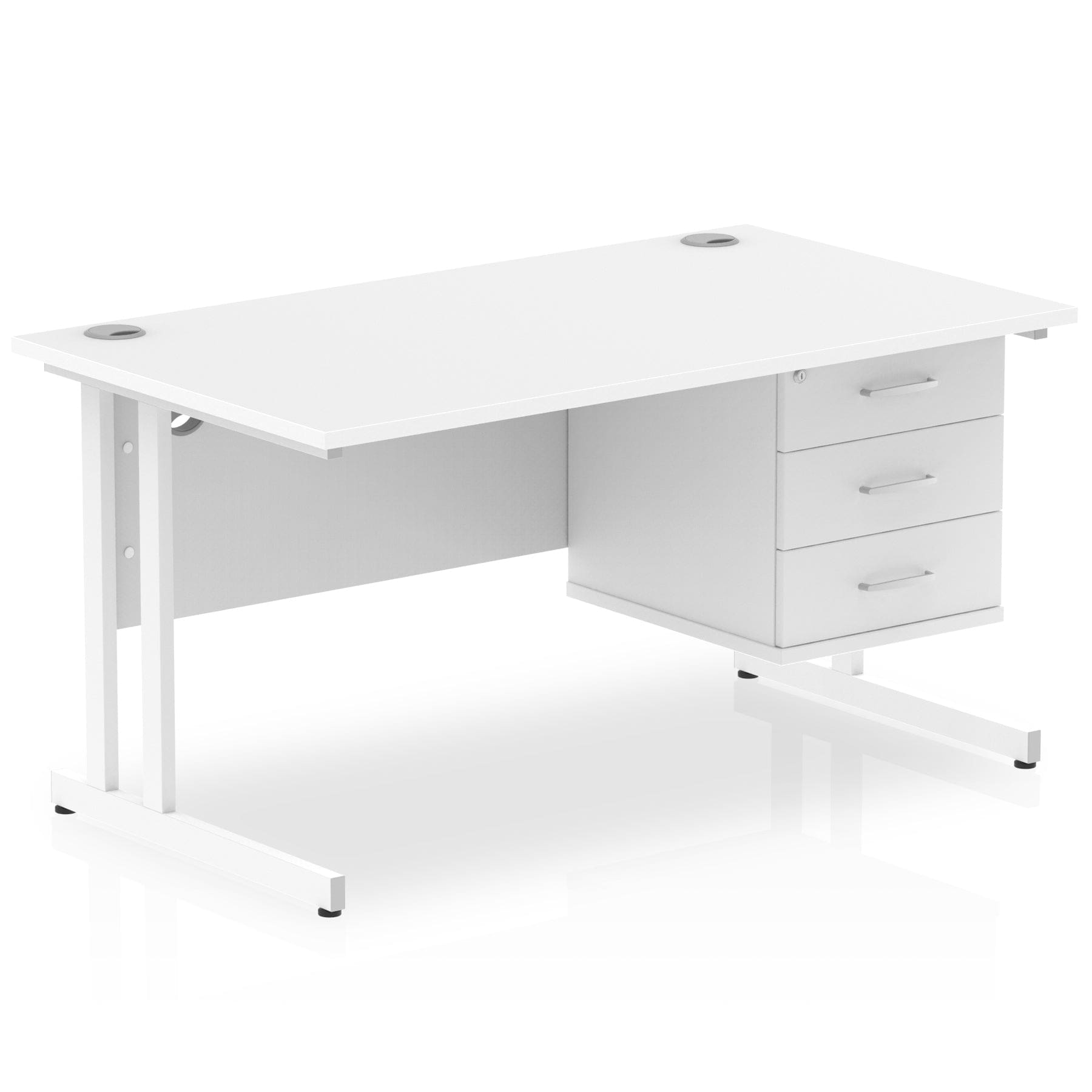 Impulse 1400mm Cantilever Straight Desk With Single Fixed Pedestal - Image 12