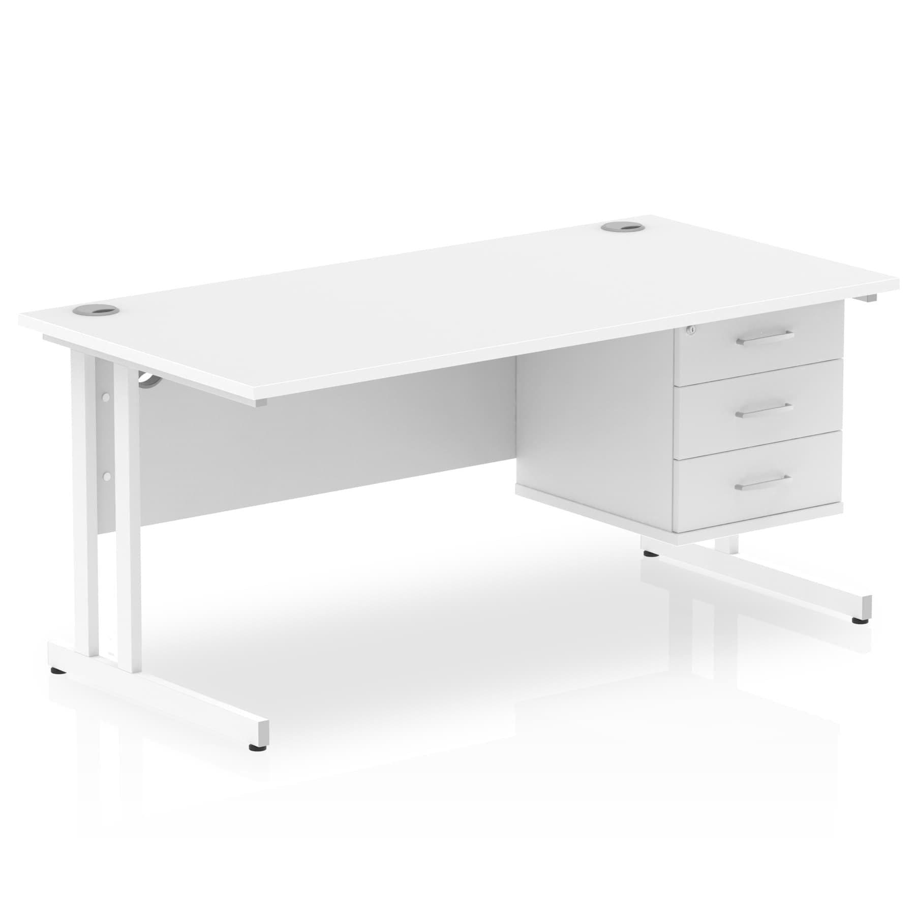 Impulse 1600mm Cantilever Straight Desk With Single Fixed Pedestal - Image 12