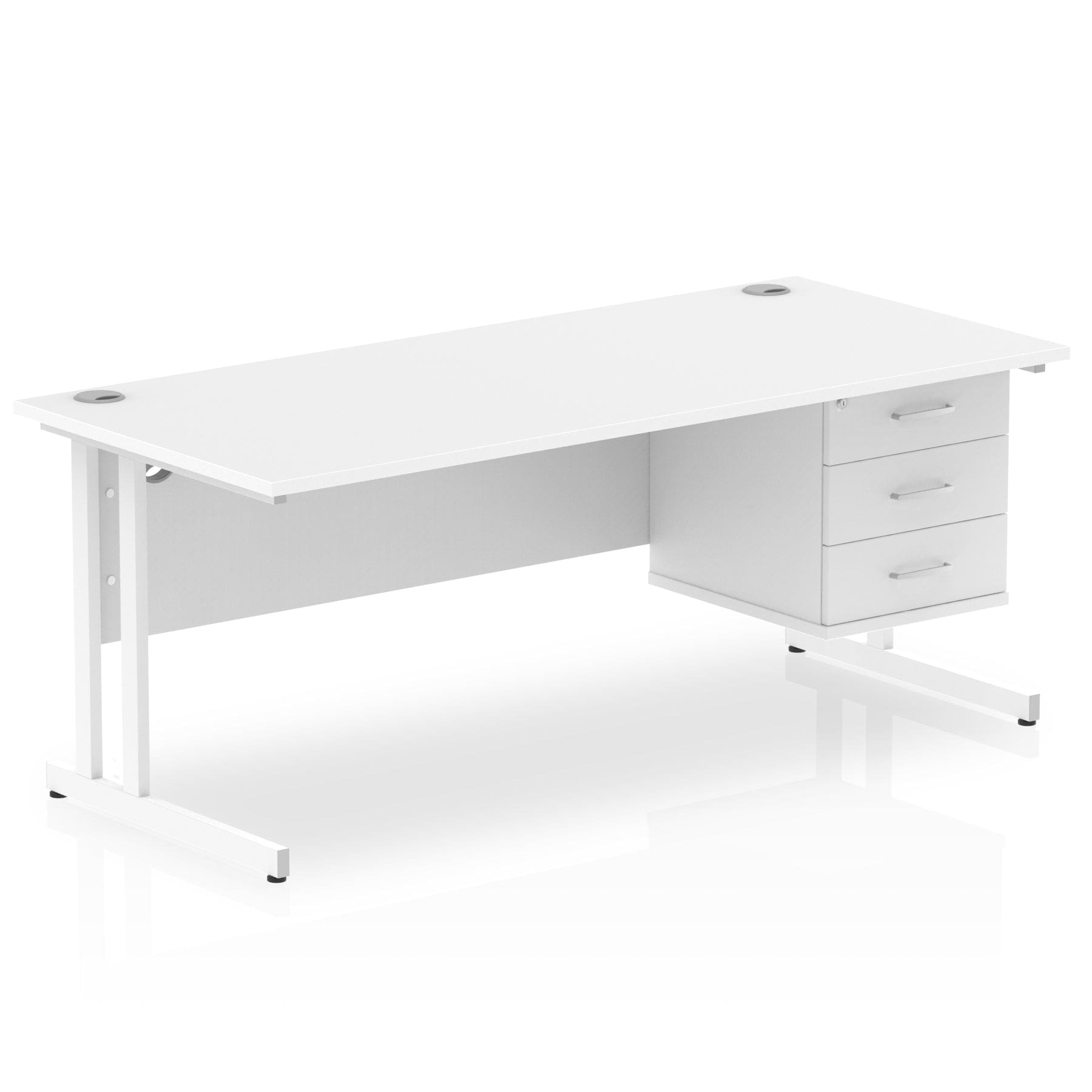 Impulse 1800mm Cantilever Straight Desk With Single Fixed Pedestal - Image 12
