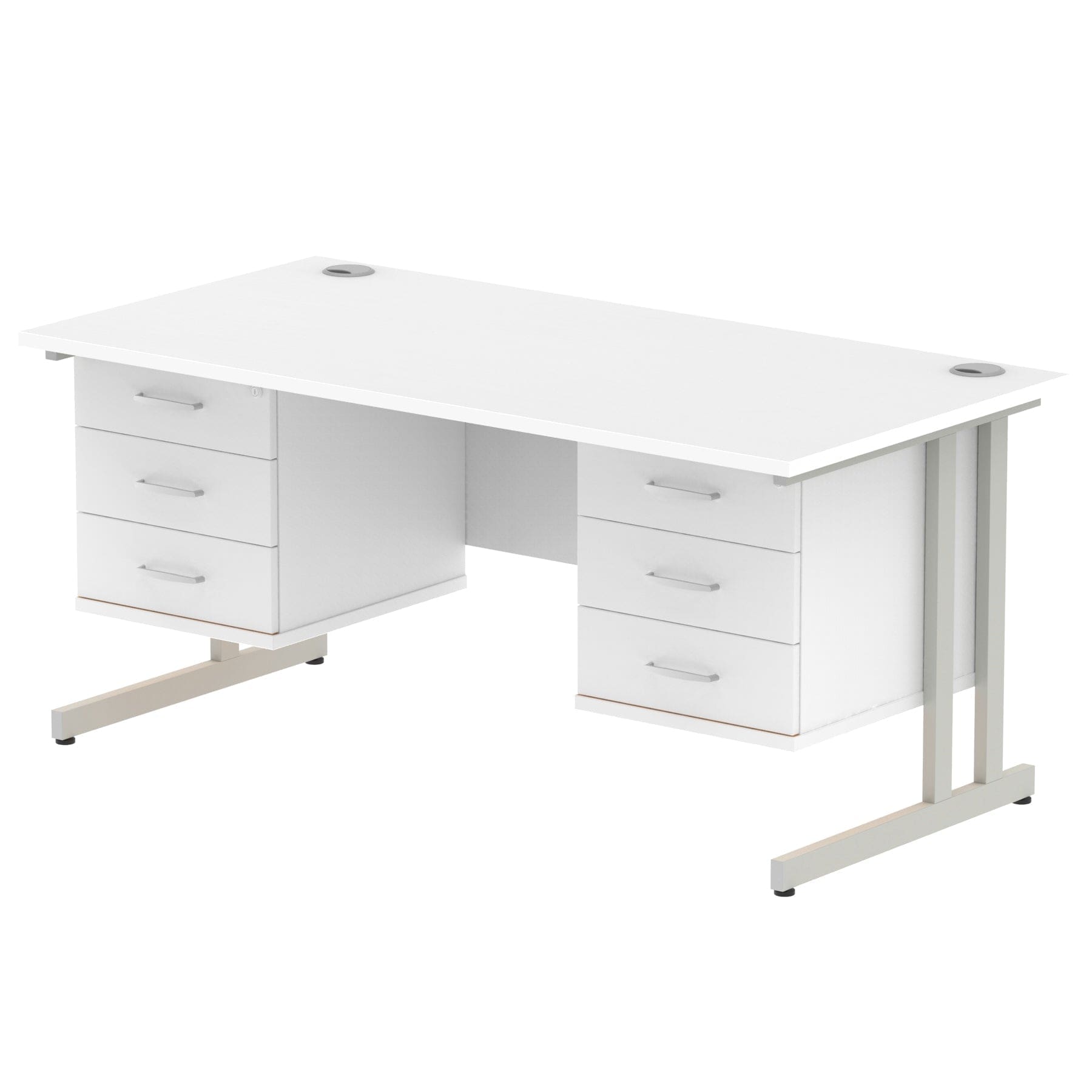 Impulse 1600mm Cantilever Straight Desk With Two Fixed Pedestal - Image 36
