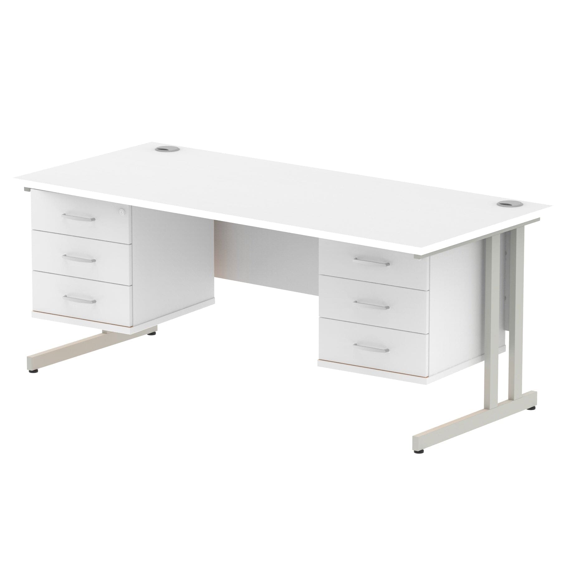 Impulse 1800mm Cantilever Straight Desk With Two Fixed Pedestal - Image 36