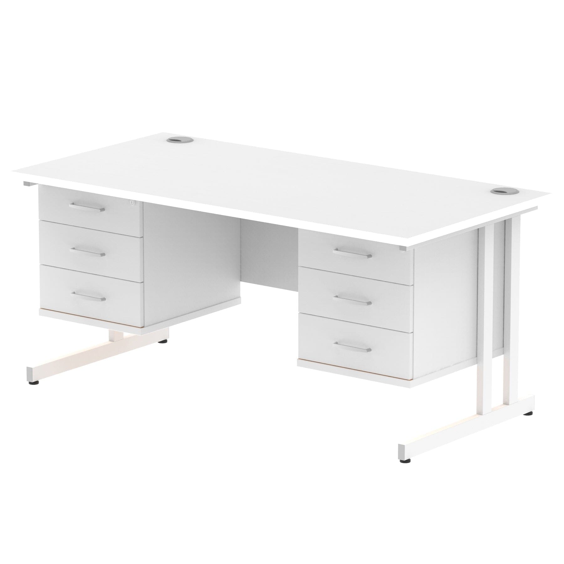 Impulse 1600mm Cantilever Straight Desk With Two Fixed Pedestal - Image 18