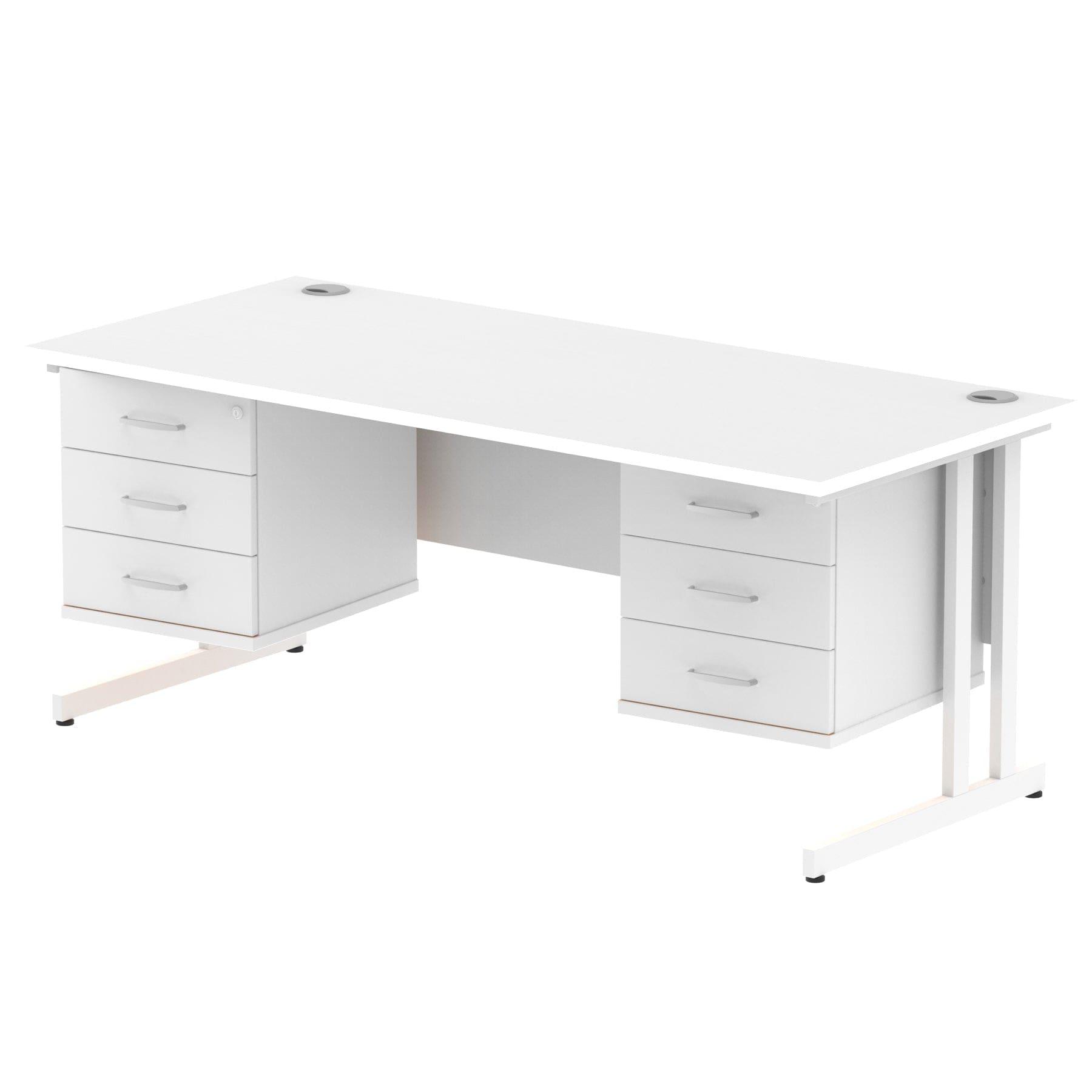 Impulse 1800mm Cantilever Straight Desk With Two Fixed Pedestal - Image 18