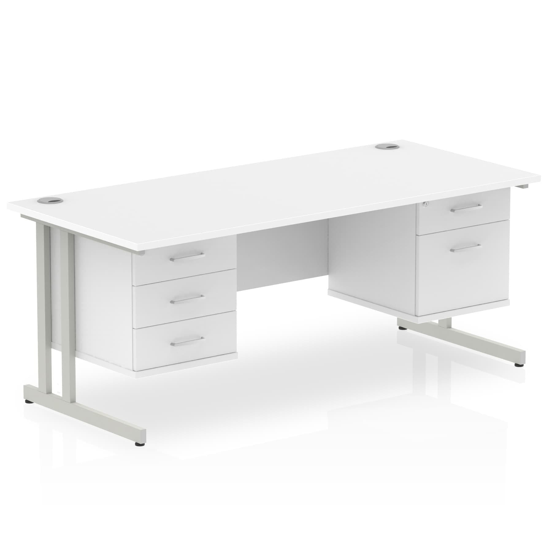 Impulse 1600mm Cantilever Straight Desk With Two Fixed Pedestal - Image 34