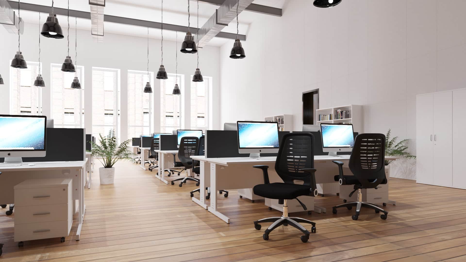 Impulse 1000mm Straight Desk Cable Managed Leg - Image 77