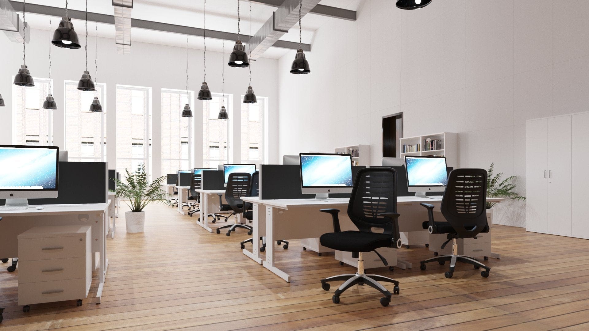 Impulse 1000mm Straight Desk Cable Managed Leg - Image 78