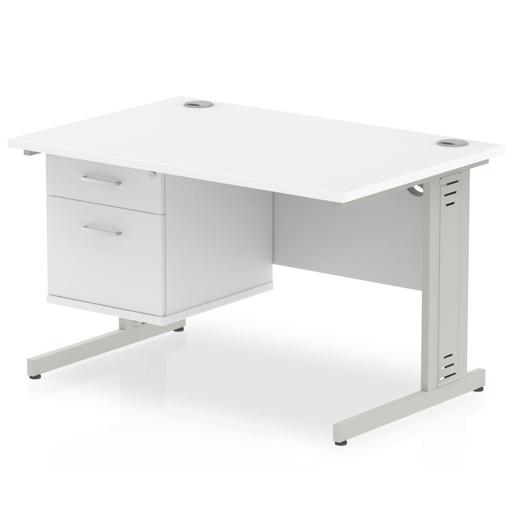 Impulse 1200mm Cable Managed Straight Desk With Single Fixed Pedestal - Image 21