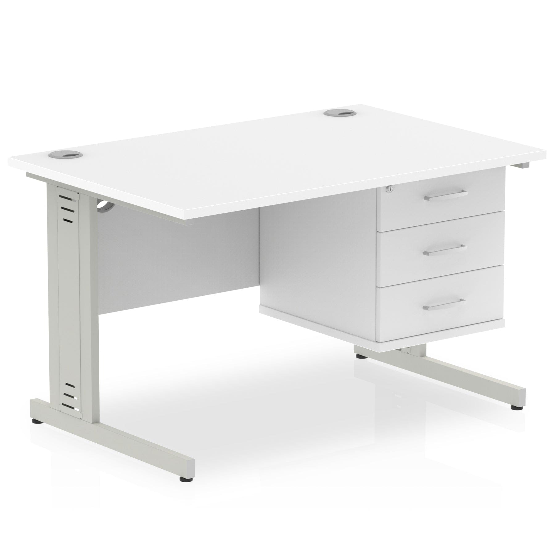Impulse 1200mm Cable Managed Straight Desk With Single Fixed Pedestal - Image 22