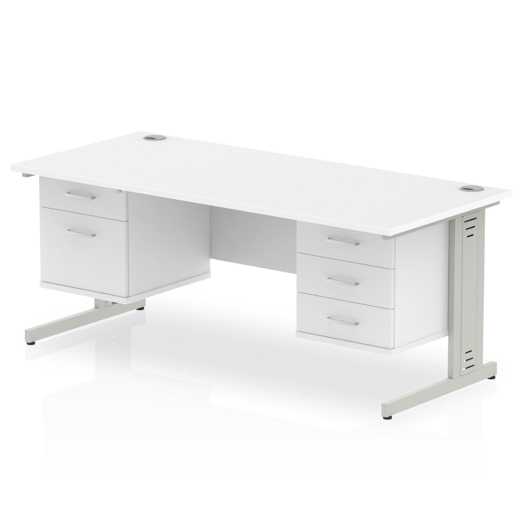 Impulse 1800mm Cable Managed Straight Desk With Two Fixed Pedestal - Image 36