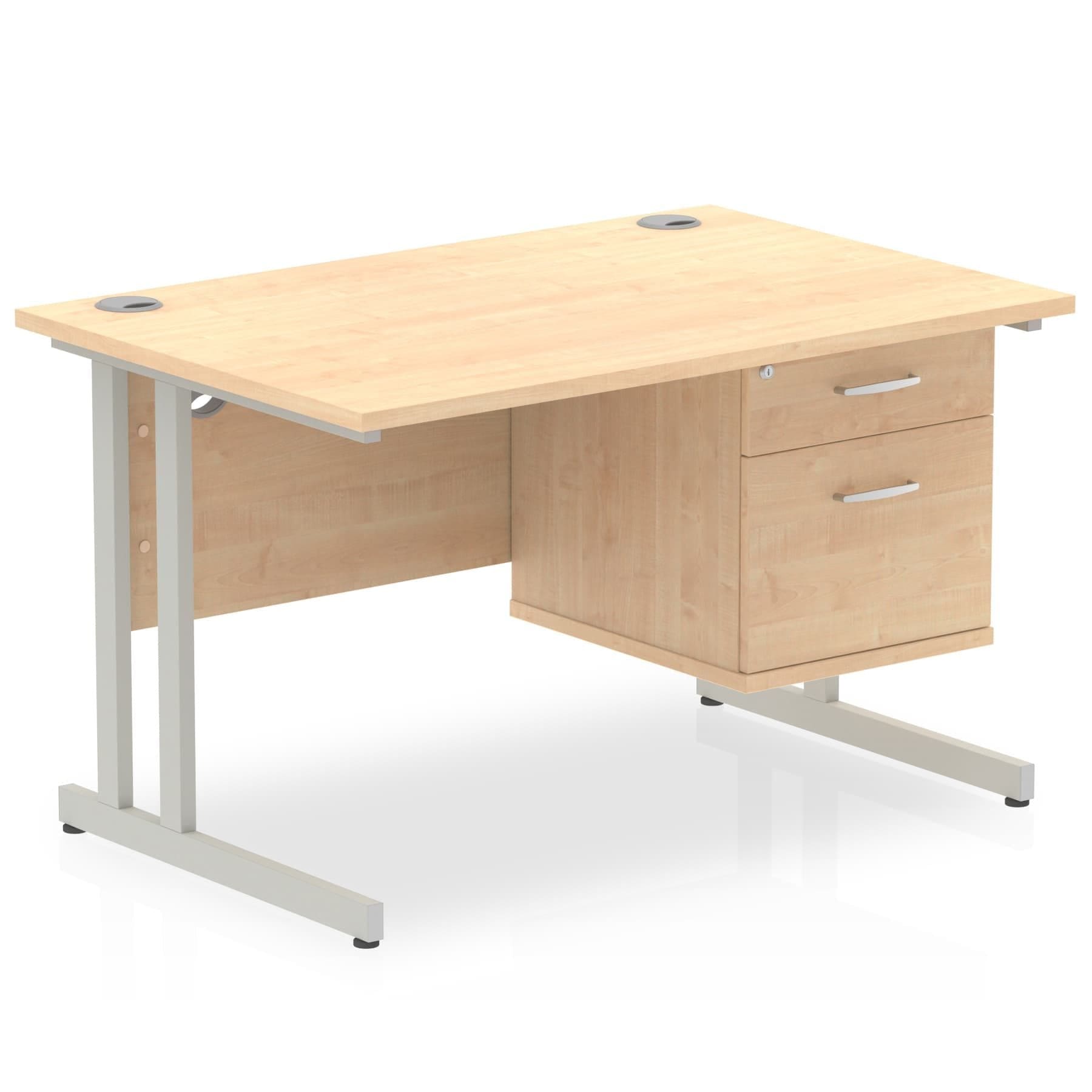 Impulse 1200mm Cantilever Straight Desk With Single Fixed Pedestal - Image 17